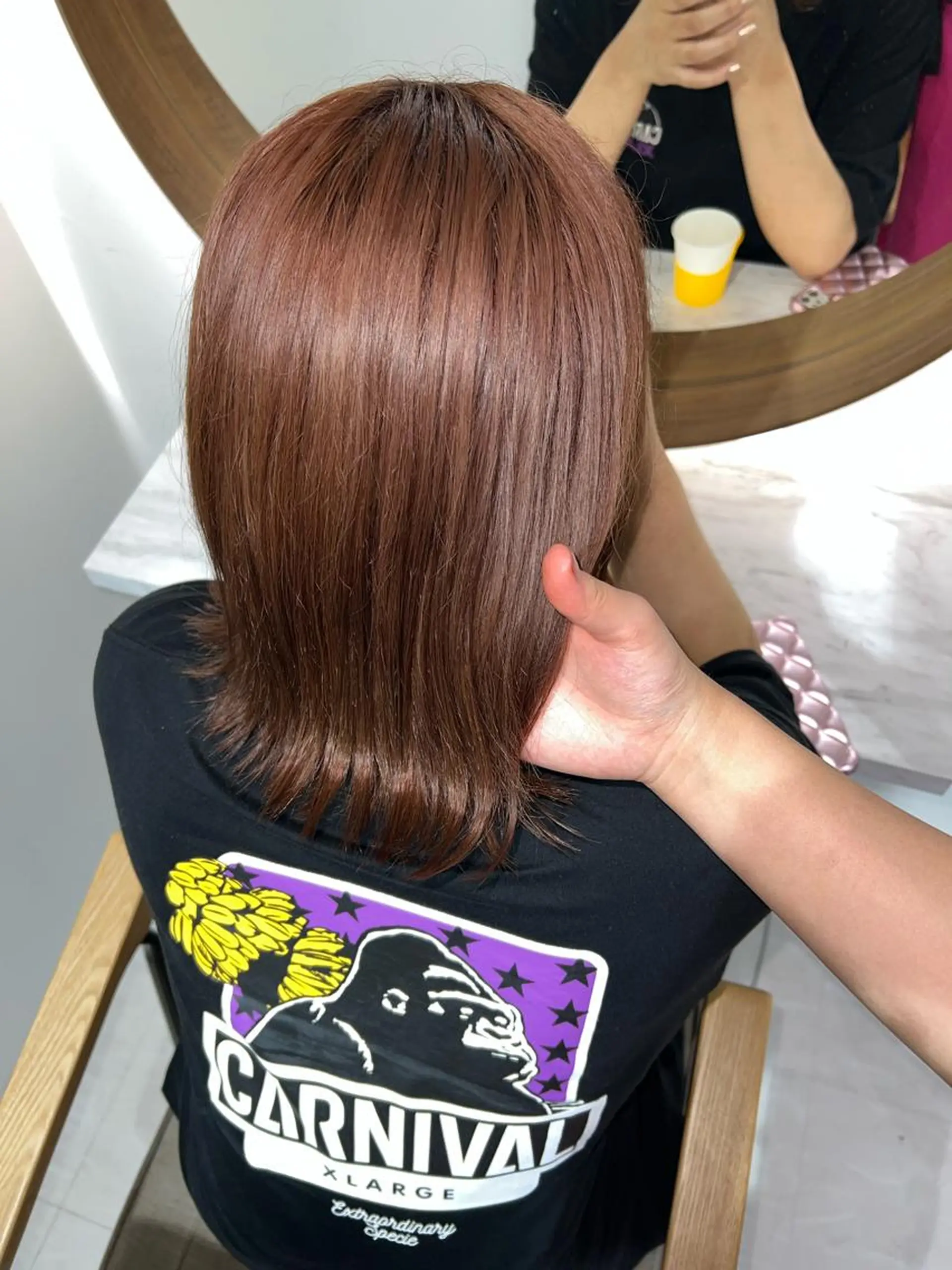 カラー ブラウンカラー オレンジ オレンジブラウン ヘアカラー 瀬戸 杏珠のヘアスタイル