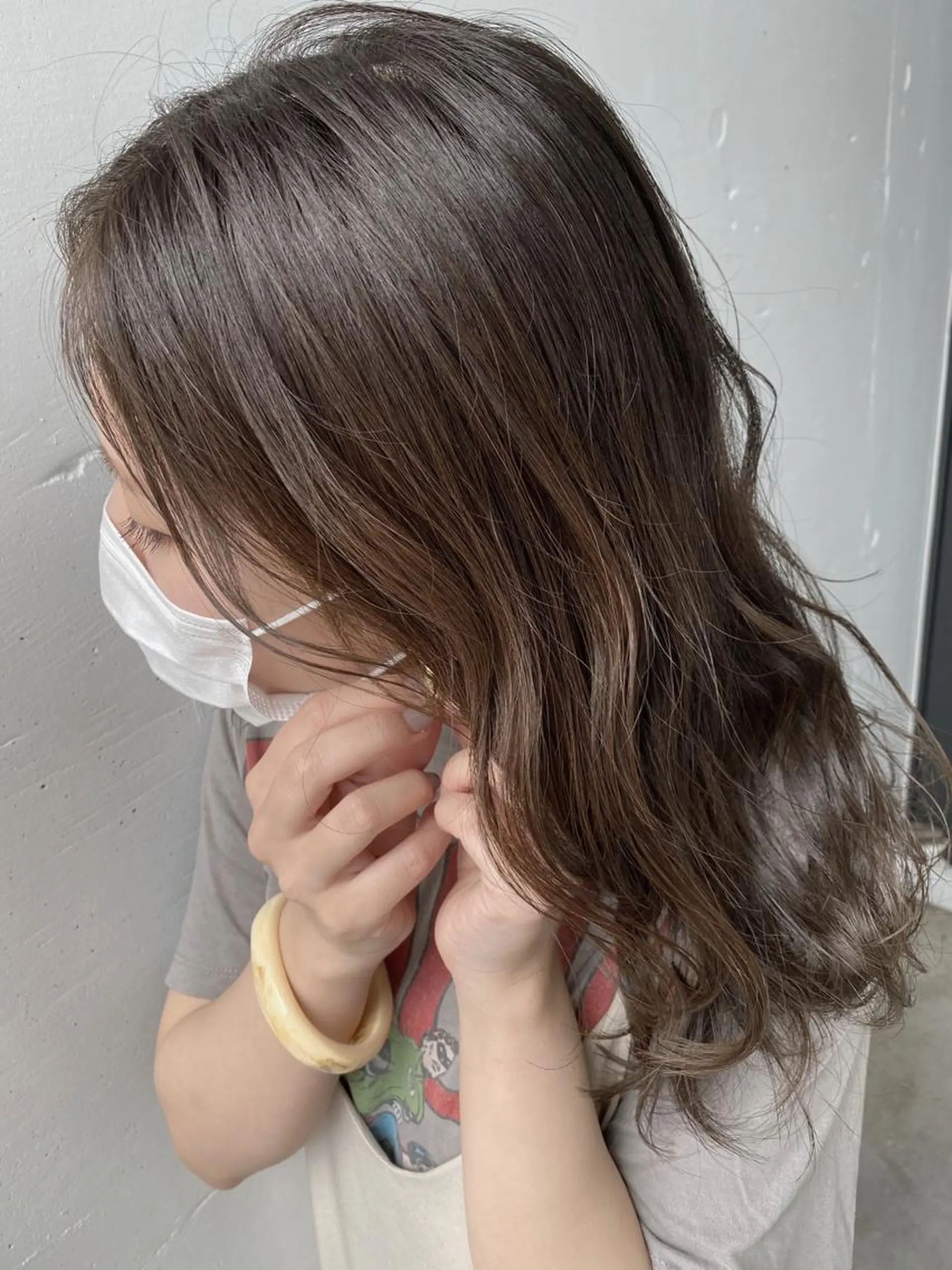 ミディアム カラー ベージュカラー オレンジ 髪質改善特化❇️ ストウシンゴのヘアスタイル