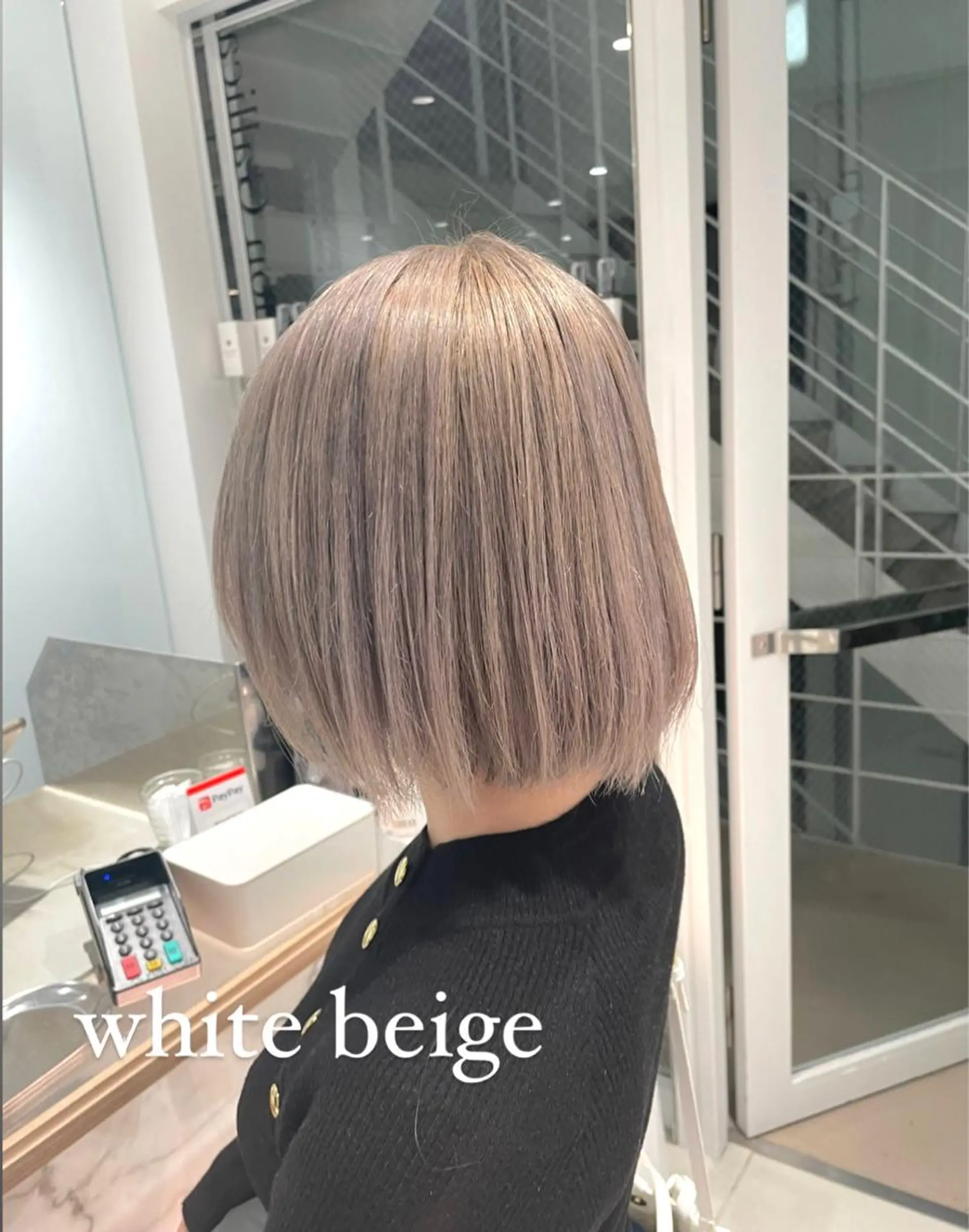 ミディアム カラー ベージュカラー ブリーチ ホワイトベージュ ヘアカラー トリートメント レイヤー/韓国ヘア 💎Nokaのヘアスタイル