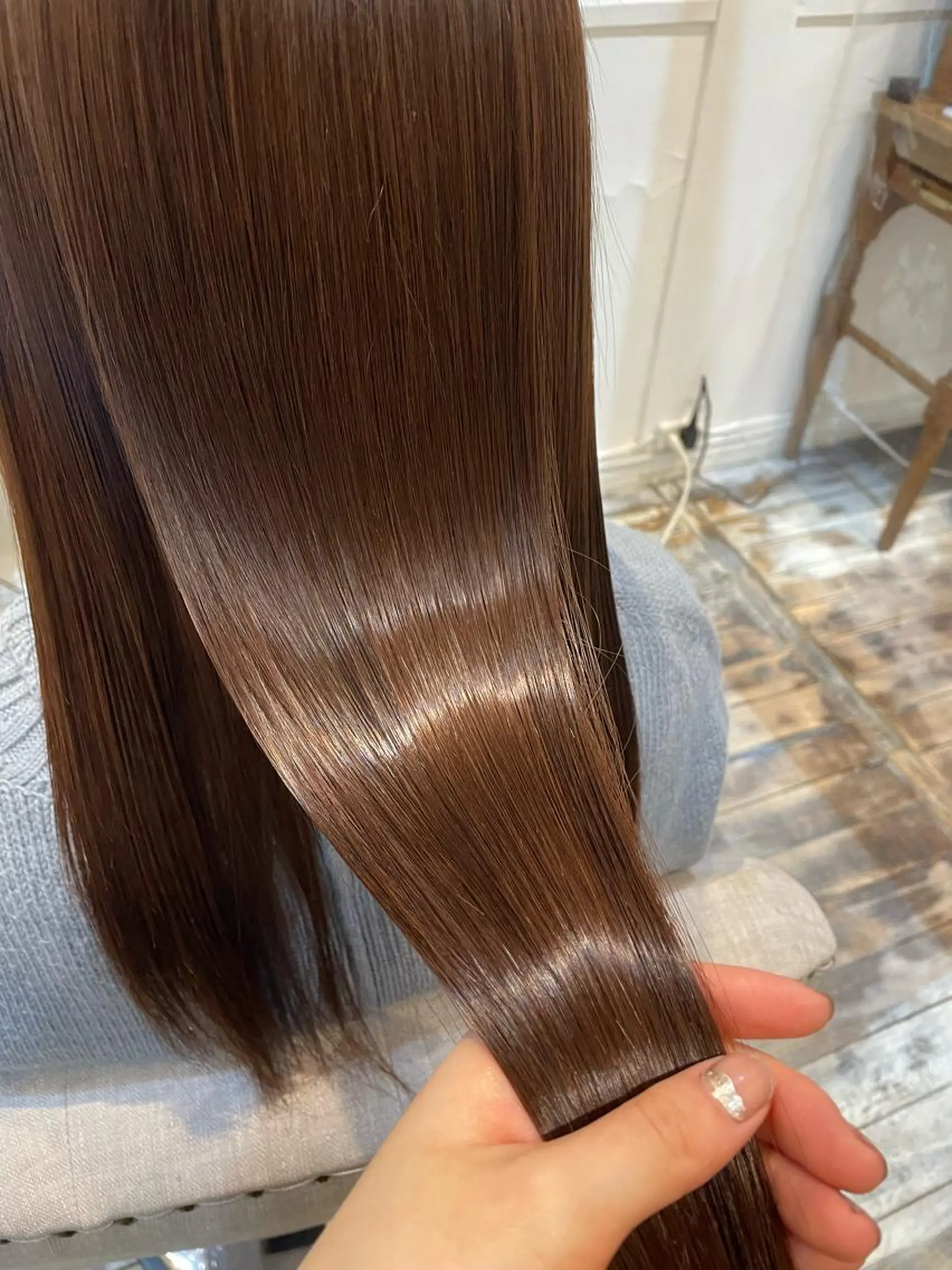 ロング カラー ベージュカラー シアーベージュ Lila六甲道 くにかねのマツエク・マツパデザイン