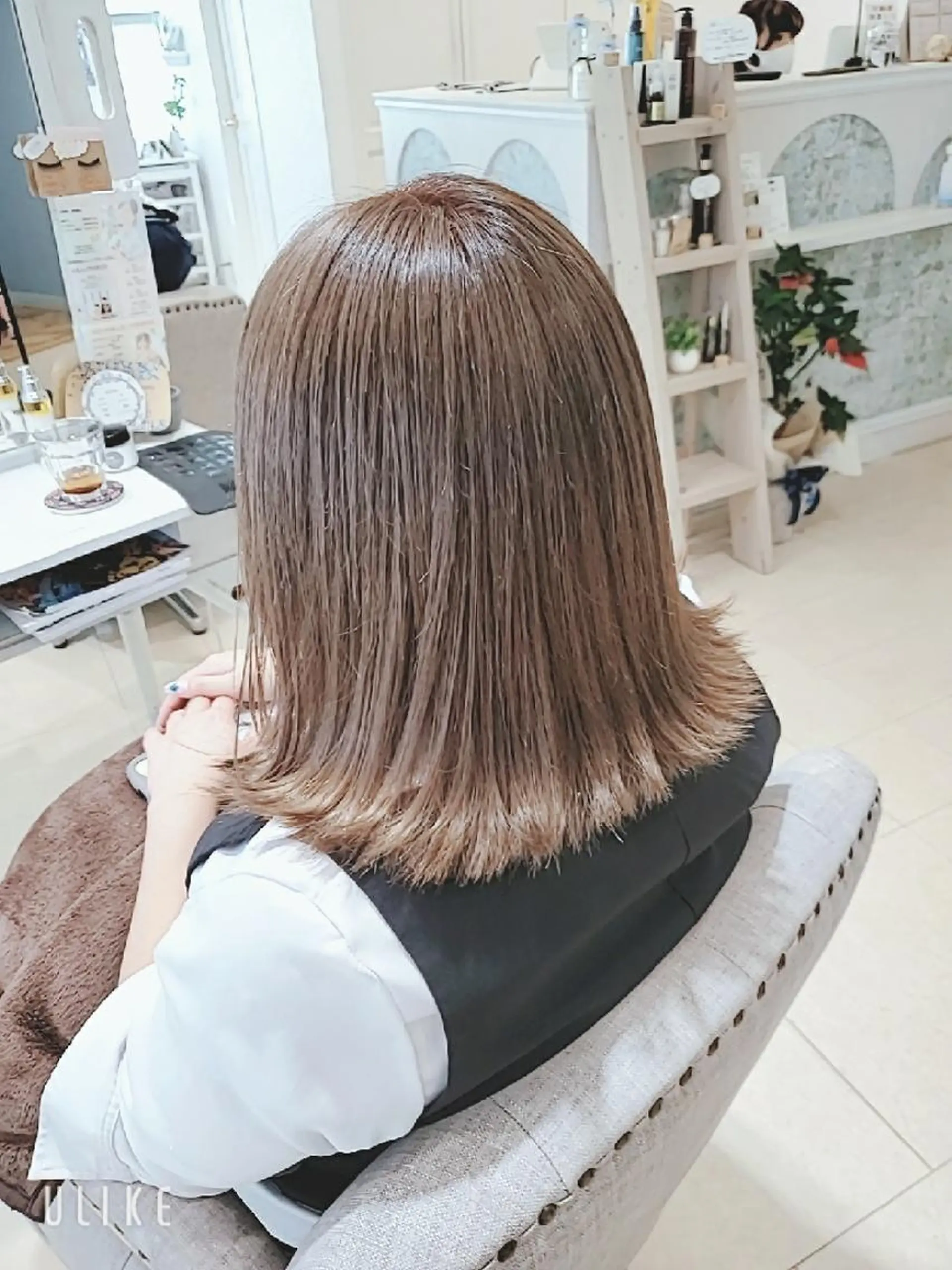 ミディアム カラー 切りっぱなしボブ ボブ ヘアカラー トリートメント 💎カラー特化💎 長嶺文江💎のヘアスタイル