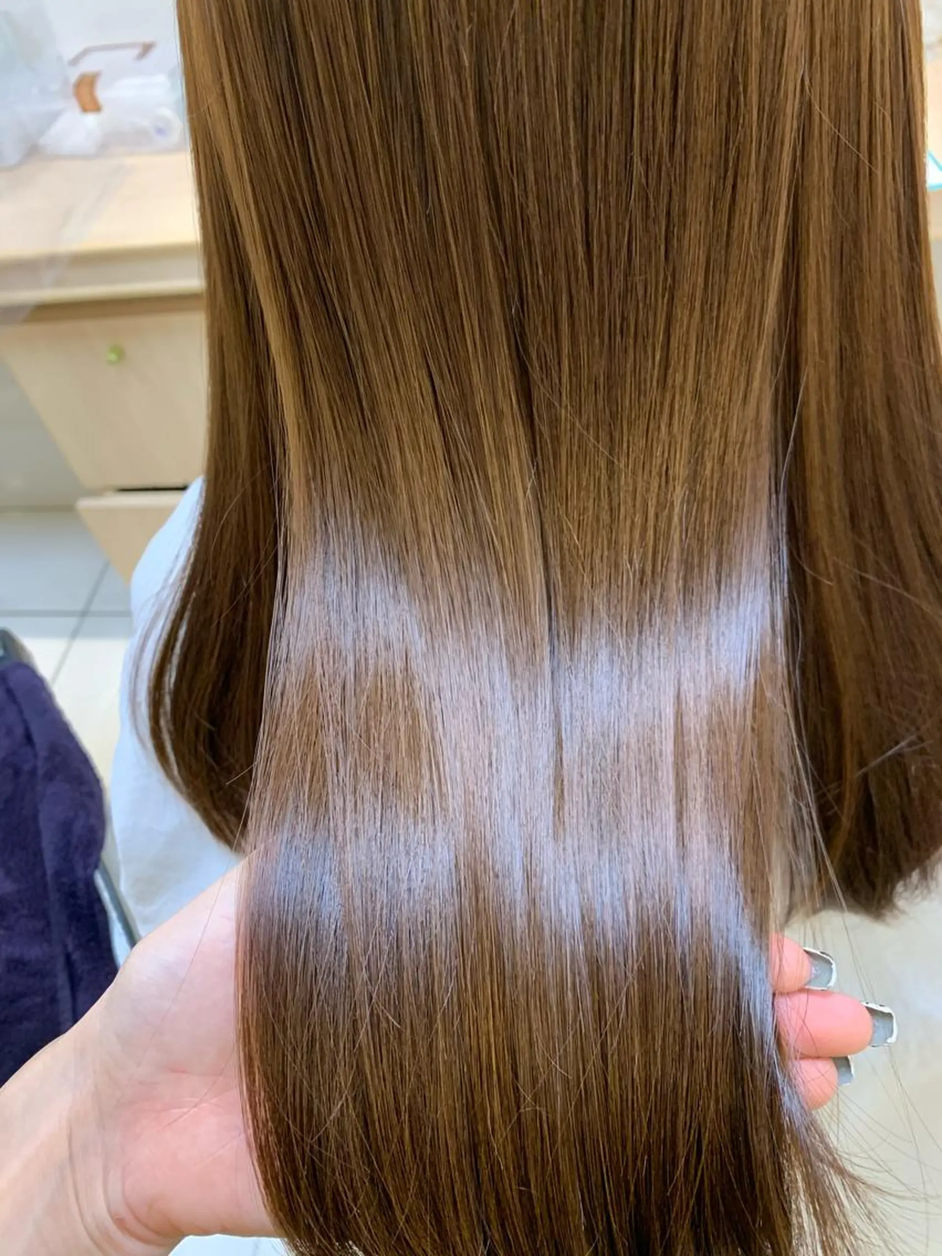 ロング パーマ 縮毛矯正 トリートメント 店長ハイトーンカラー 柞山史奈のヘアスタイル
