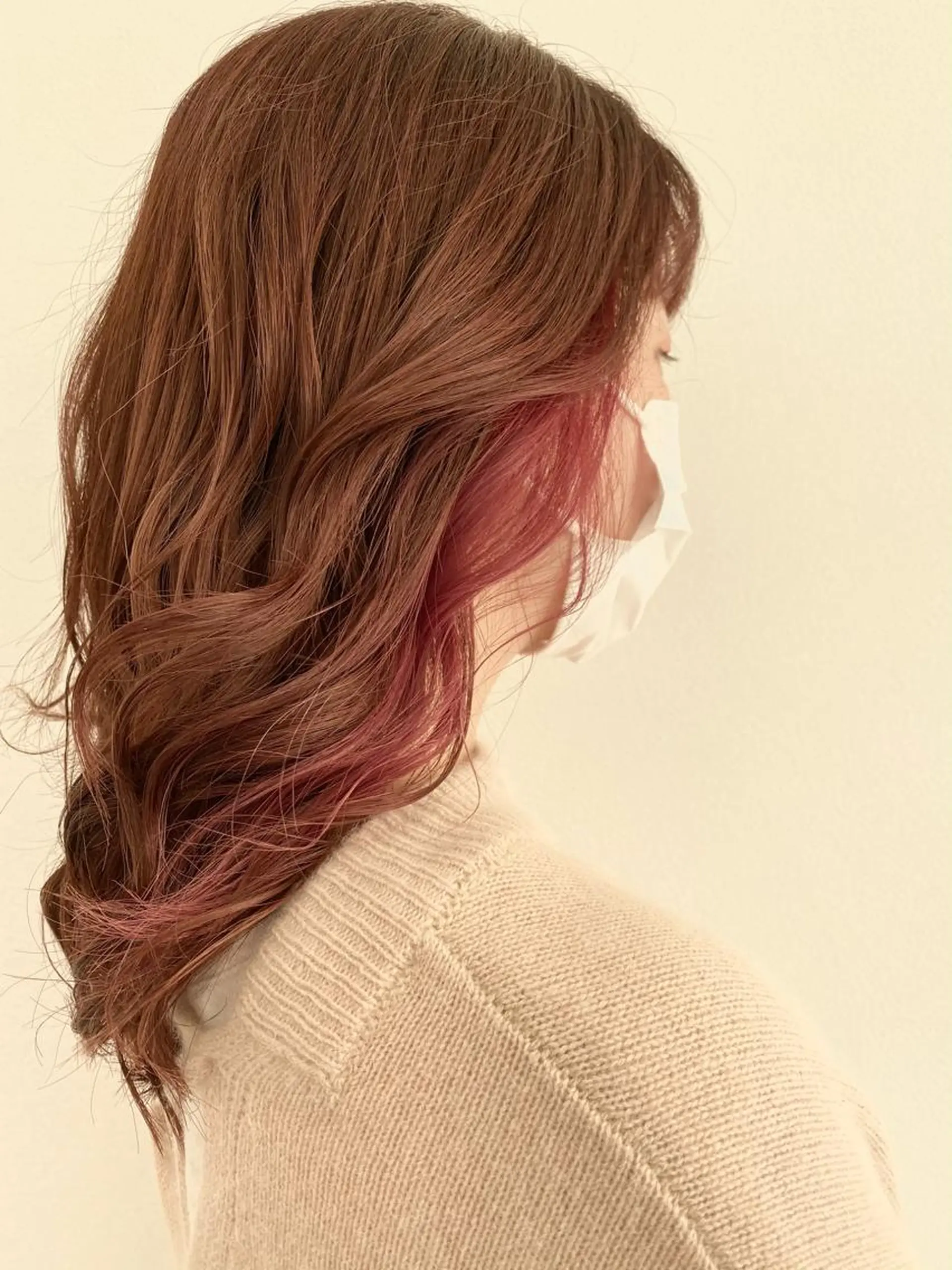 ミディアム カラー イヤリングカラー 上田 和紀子のヘアスタイル