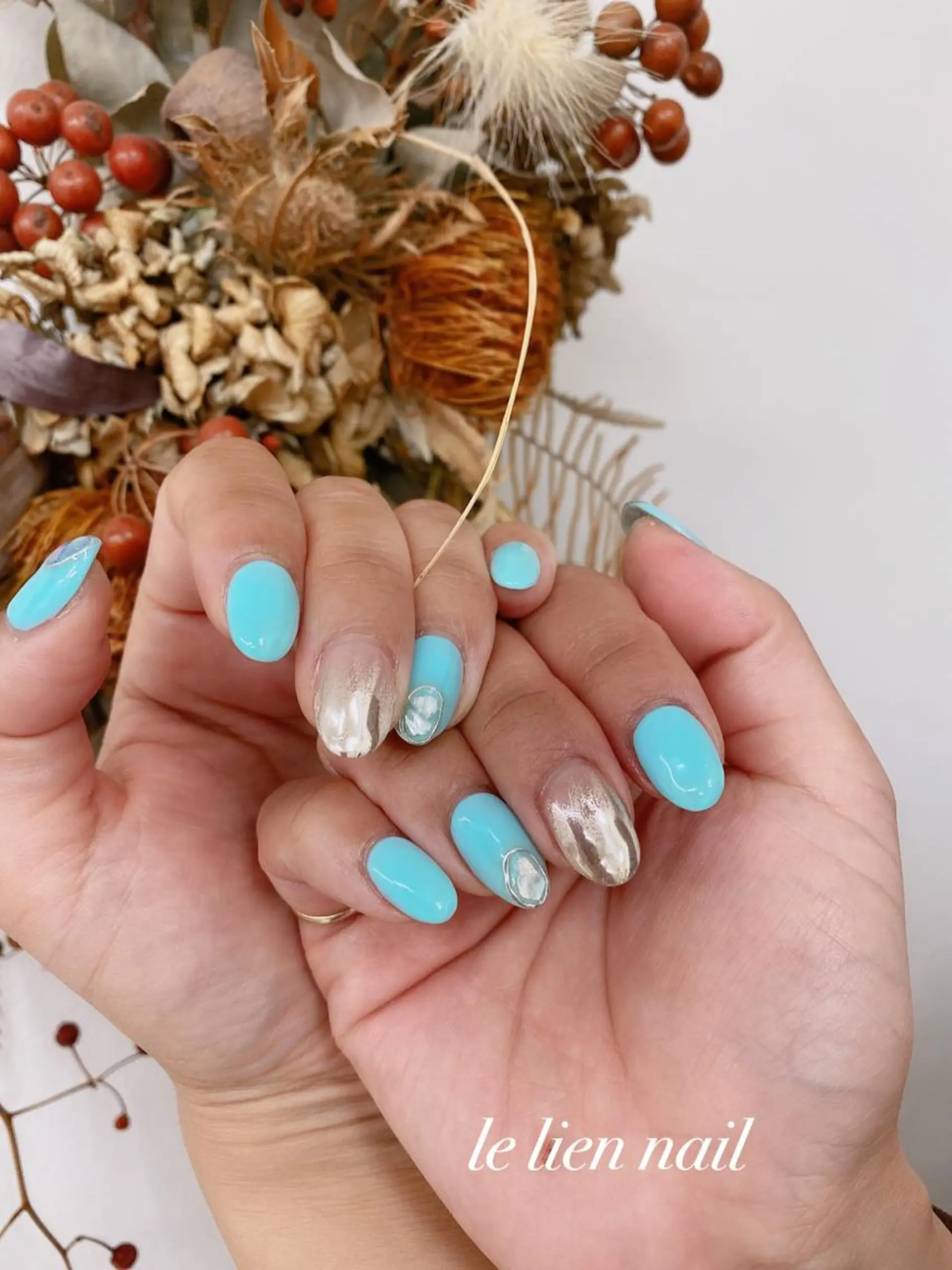 ネイル アートネイル 夏ネイル ハンドネイル le lien nailのネイルデザイン