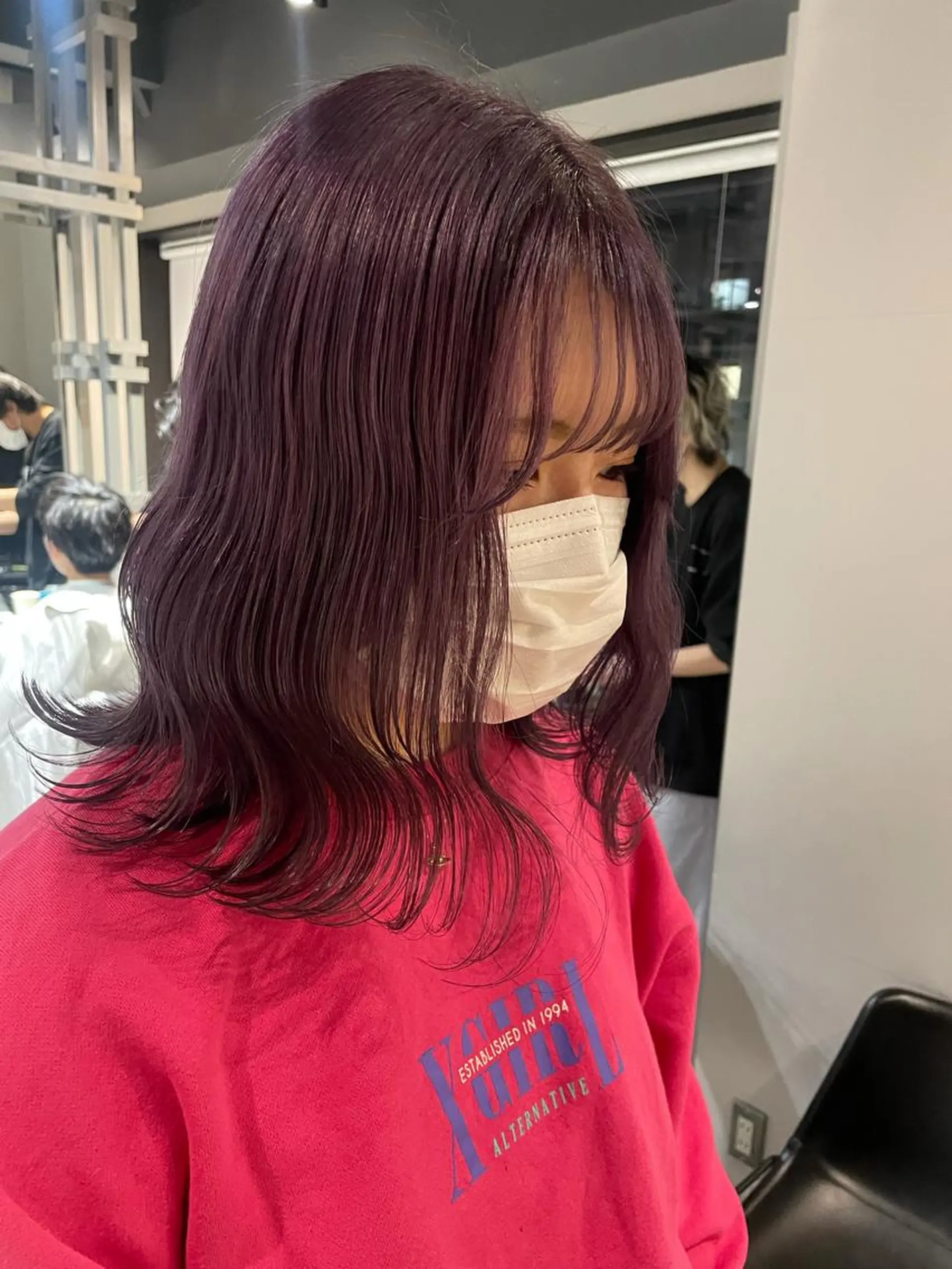 ミディアム カラー パープルカラー ヘアカラー トリートメント ブリーチ👩‍🦳/ ‪✂︎MANAMIのヘアスタイル