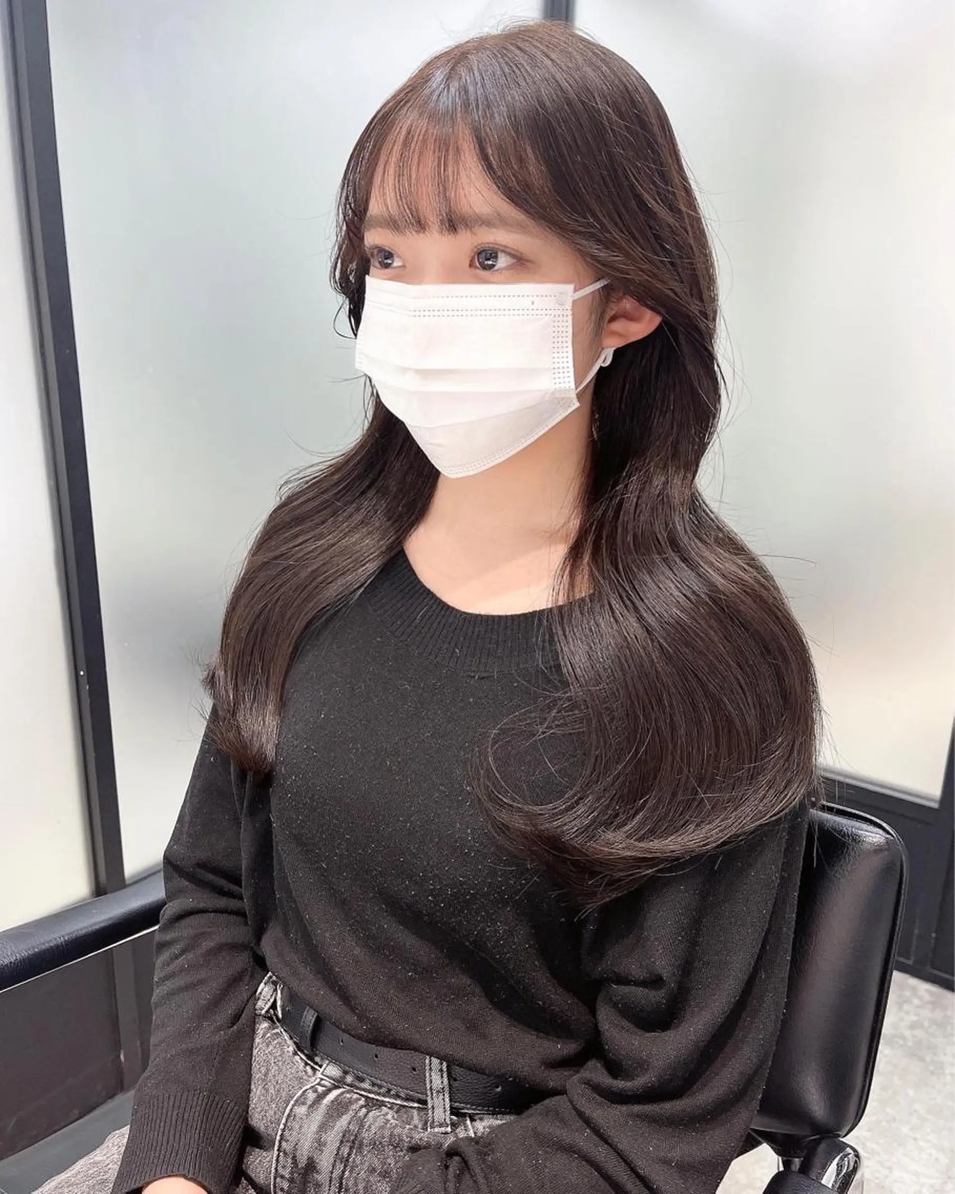 ロング くびれヘア レイヤーカット カット ヘアカラー トリートメント 韓国レイヤーカット 髪質改善▫️水野有真のヘアスタイル