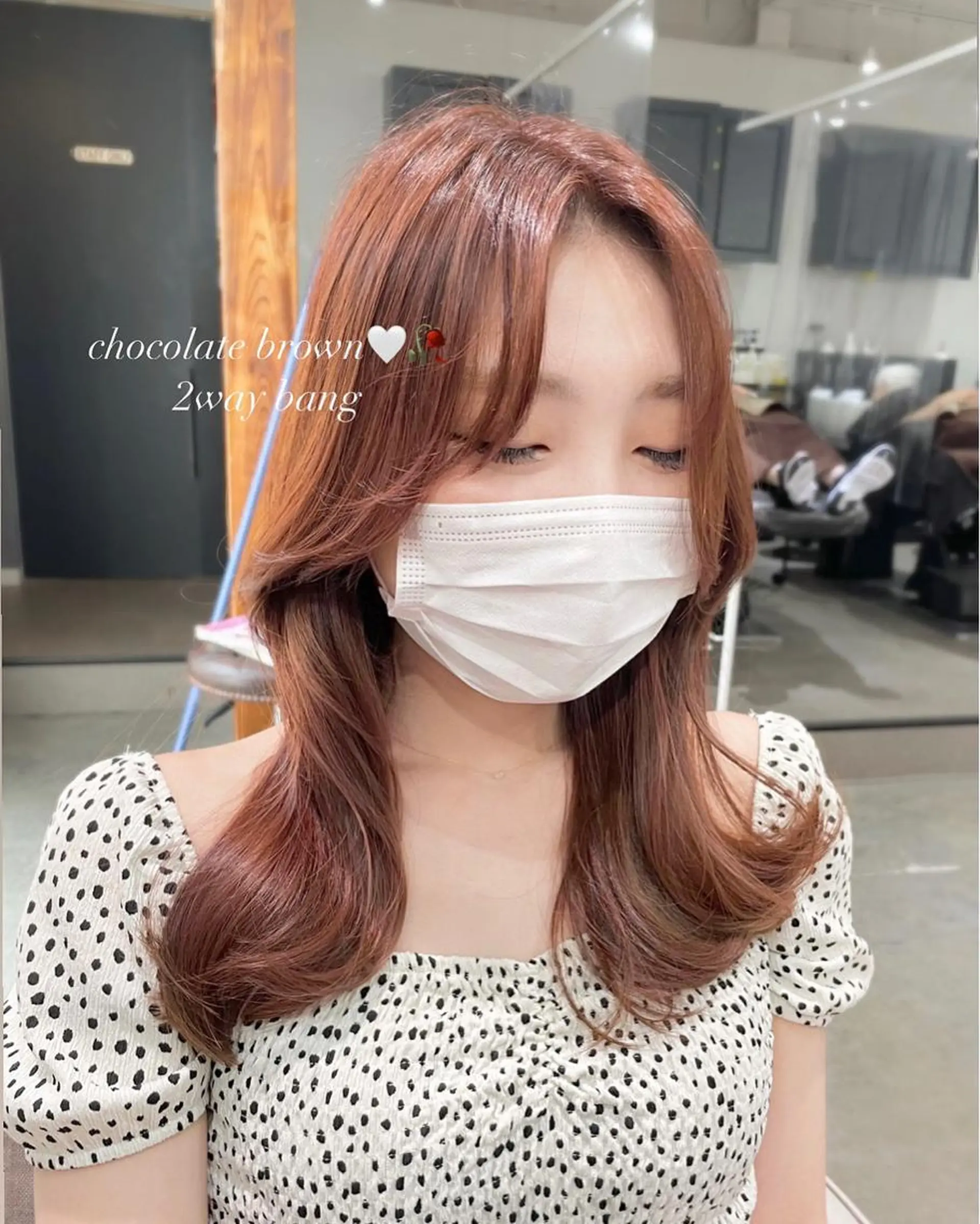 セミロング カラー ヨシンモリ 韓国風ヘア レイヤーカット オルチャンヘア ヘアカラー トリートメント 韓国/レイヤー NOISM天王寺のヘアスタイル