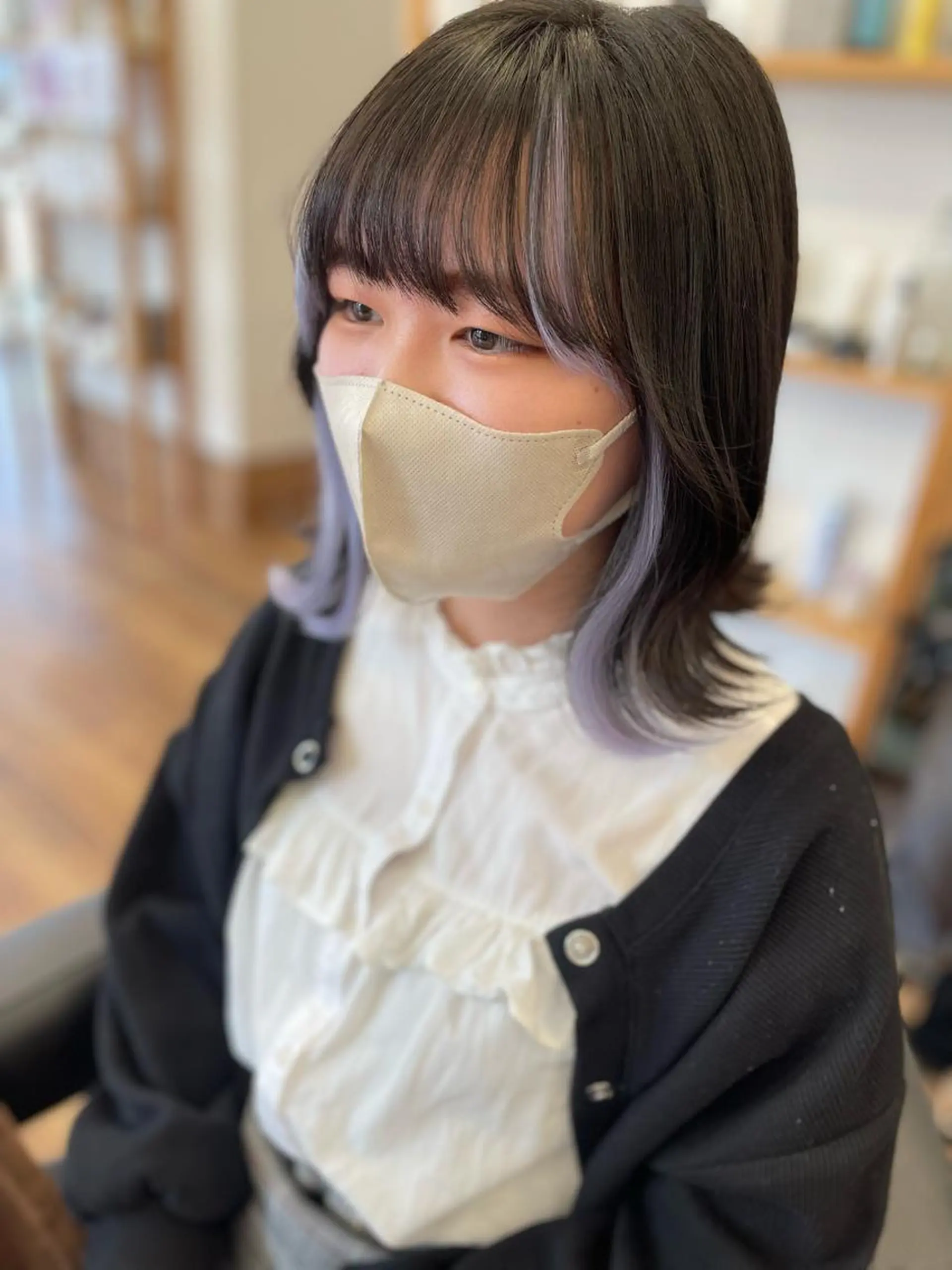 ミディアム カラー シールエクステ ミストバング  フェイスフレーミング インナーカラー エクステ エクステ 「rita」 フルヤマ　ユウタのヘアスタイル
