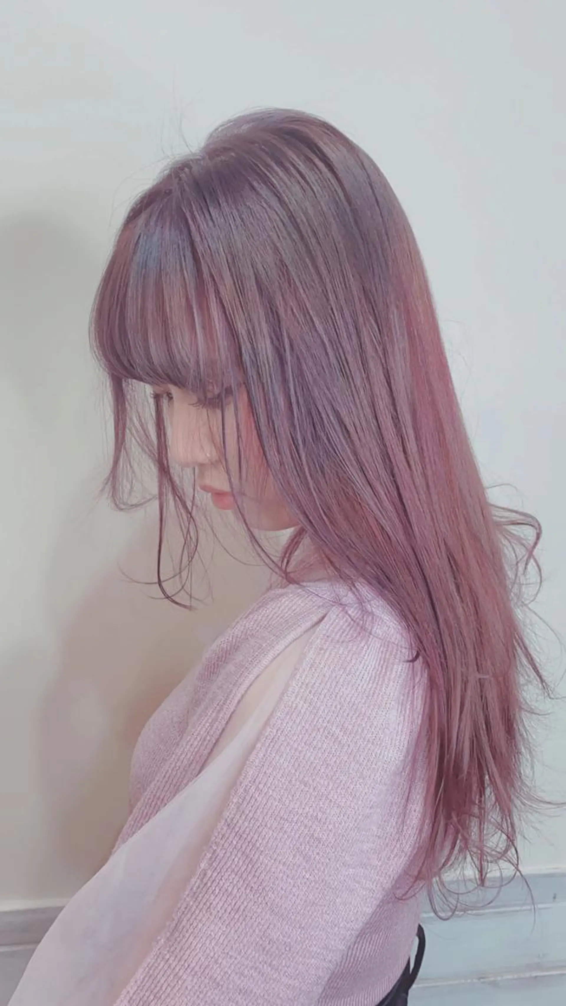 ロング カラー ヘアアレンジ ラベンダーカラー ラベンダーピンク ピンクカラー まつげと美容室/ 個室/瀬戸 一菜のヘアスタイル