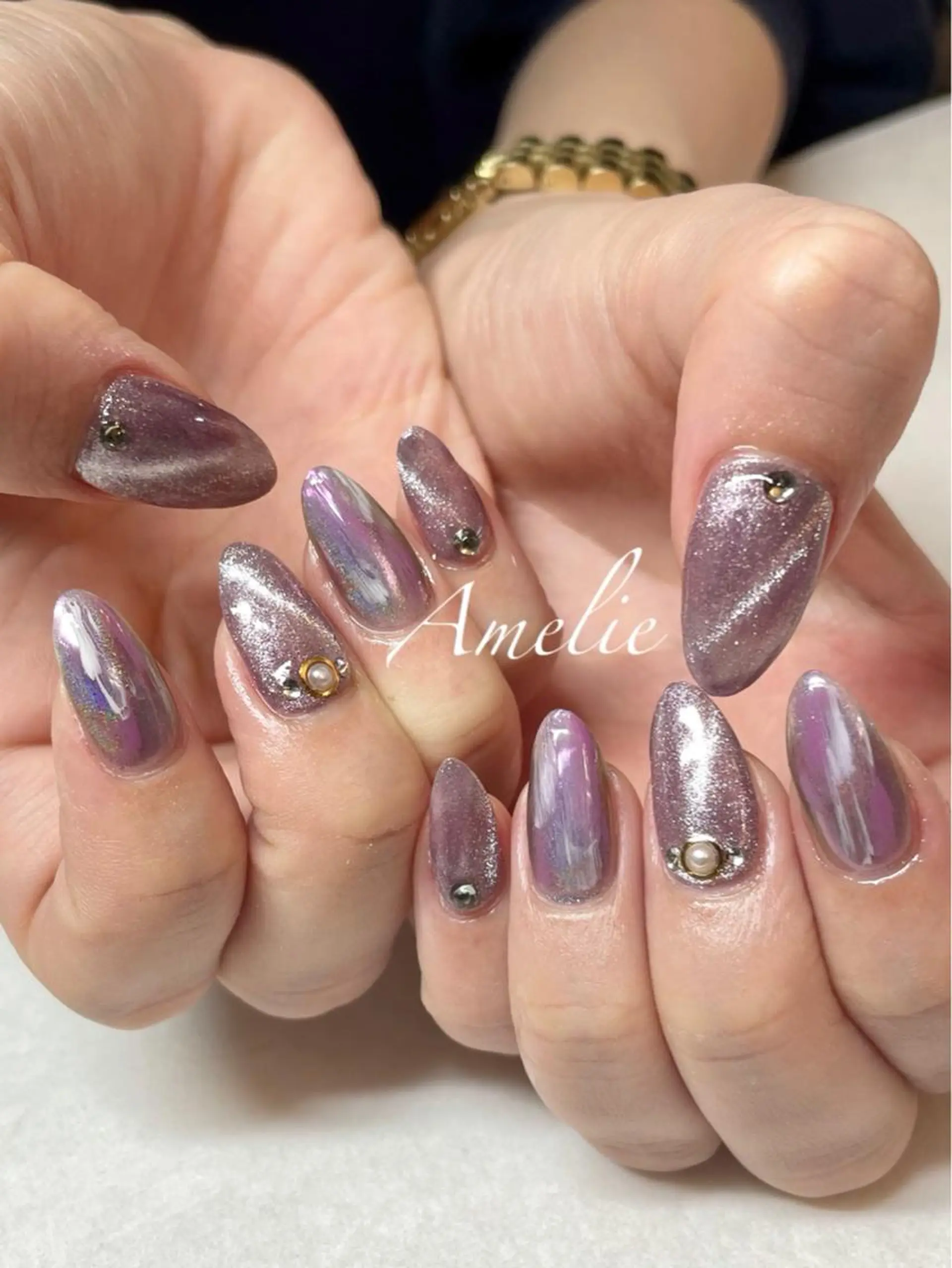 ネイル アートネイル マグネットネイル ストーンネイル yo koのネイルデザイン