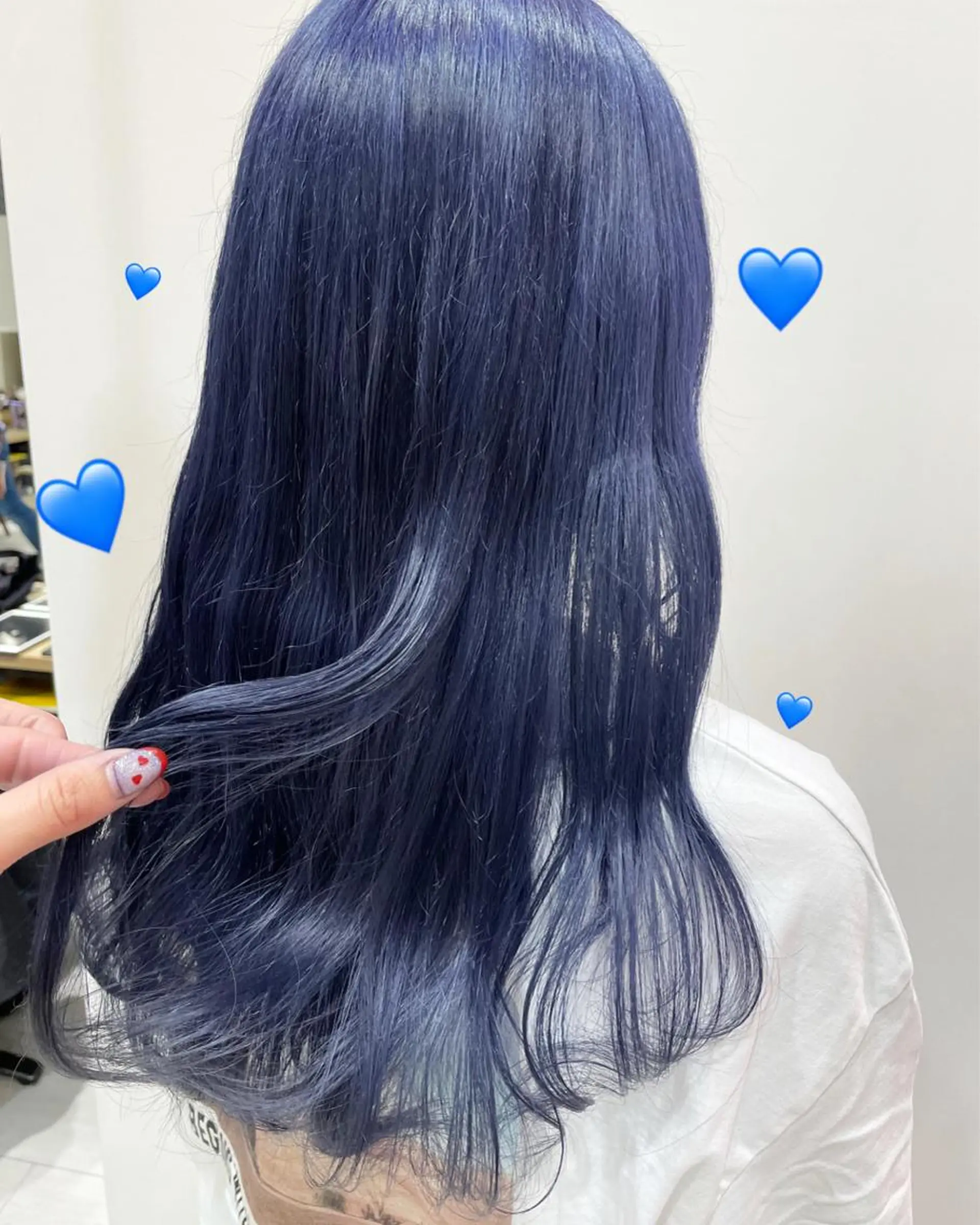 セミロング カラー ヘアアレンジ ブリーチ ネイビーカラー カット ヘアカラー トリートメント EMANON新宿東口所属・新宿駅近♡ ♡個室♡三都季🌜のヘアスタイル