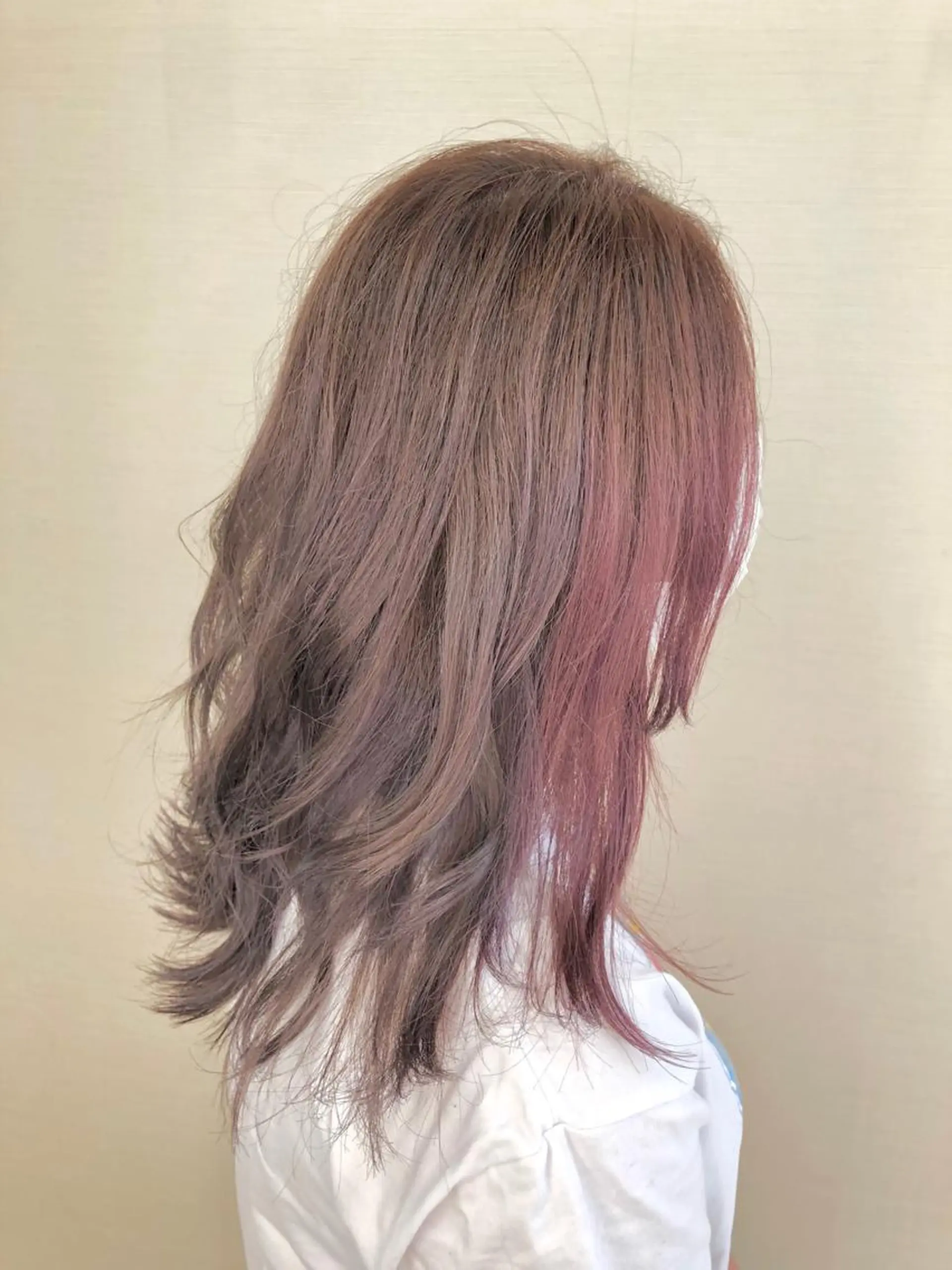 セミロング ハイライト パーマ 透明感カラー✨ツヤ髪 廣畑昌志のヘアスタイル