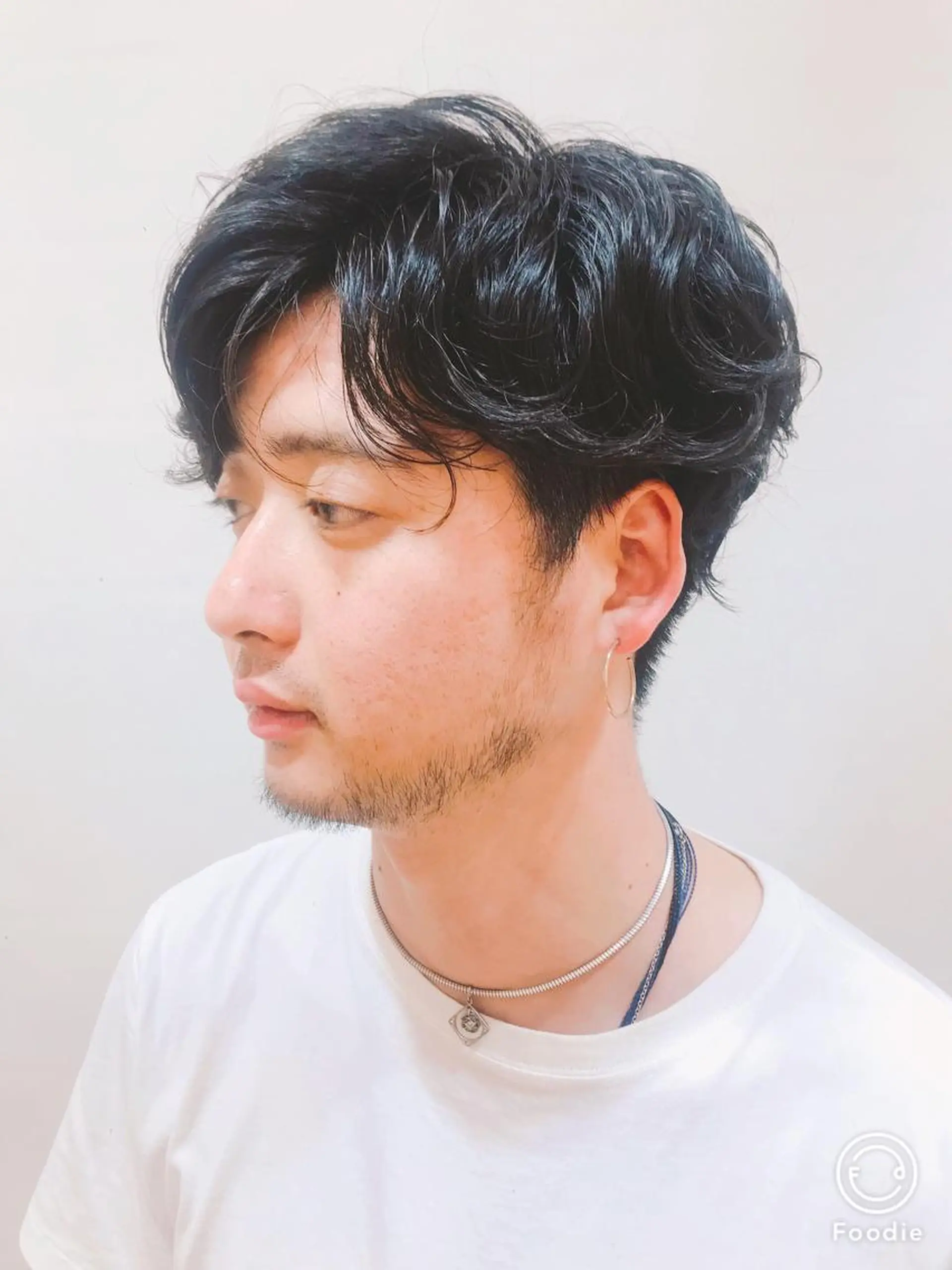 ショート パーマ メンズ アップバング ビジネス 大野 あさみのヘアスタイル