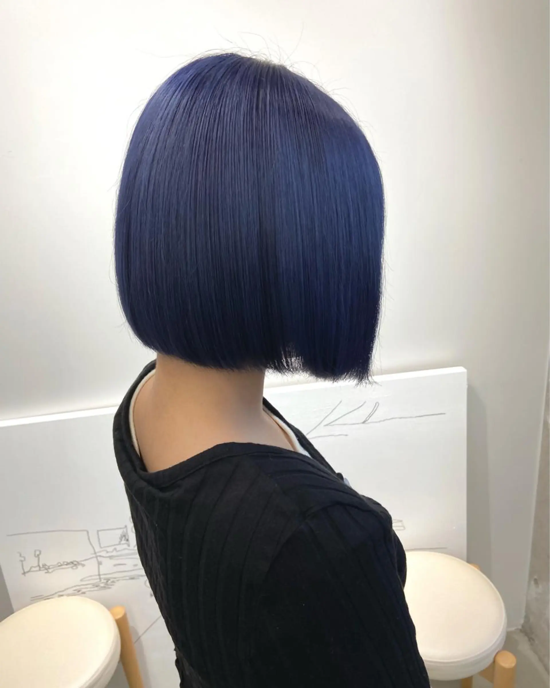 カラー 黒髪 ブリーチ ブルーカラー ブルーブラック 髪質改善 髪質改善特化newi ‎🤍amaneのヘアスタイル