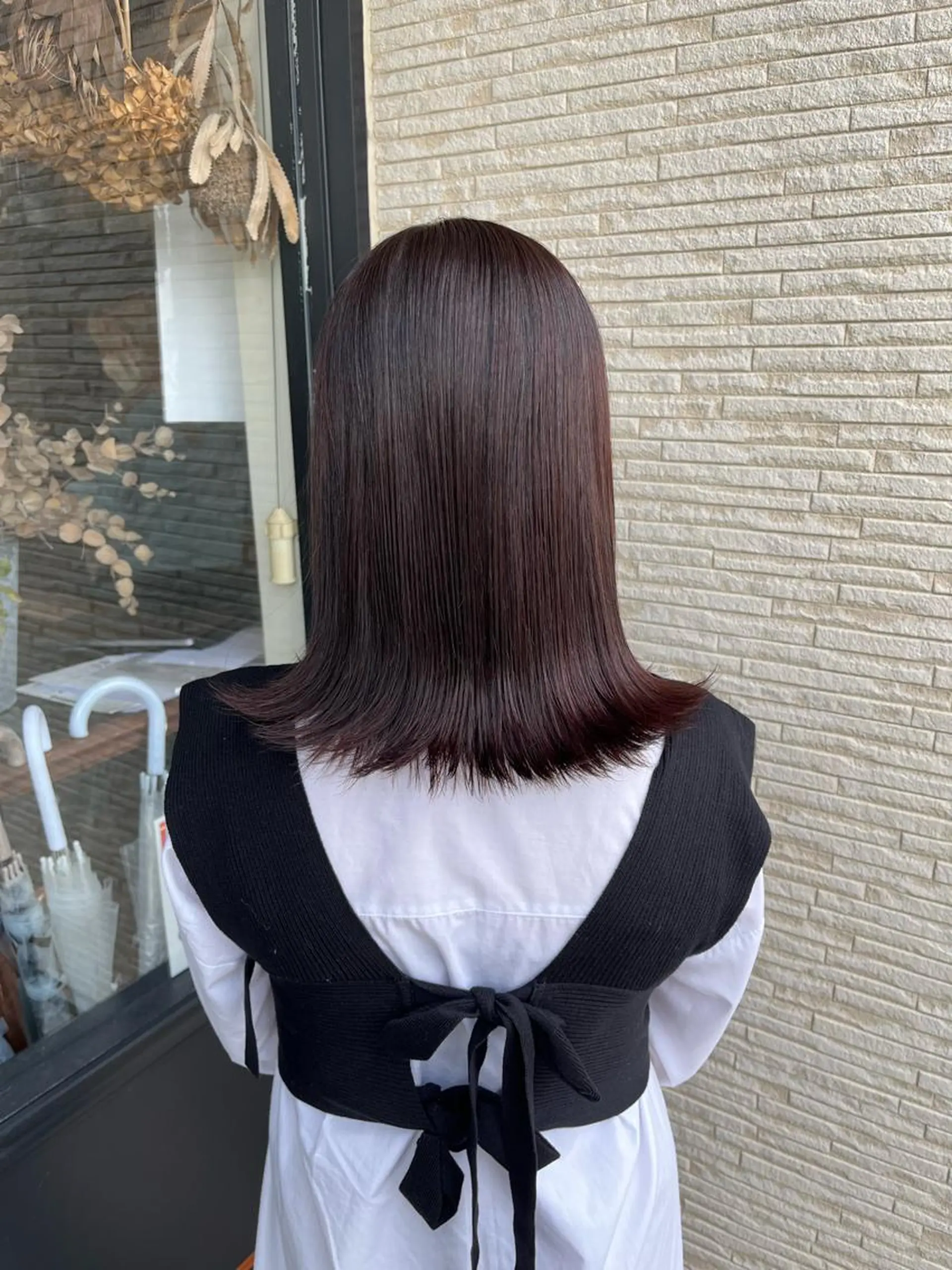 ミディアム ピンクブラウン 神谷 夏帆のヘアスタイル