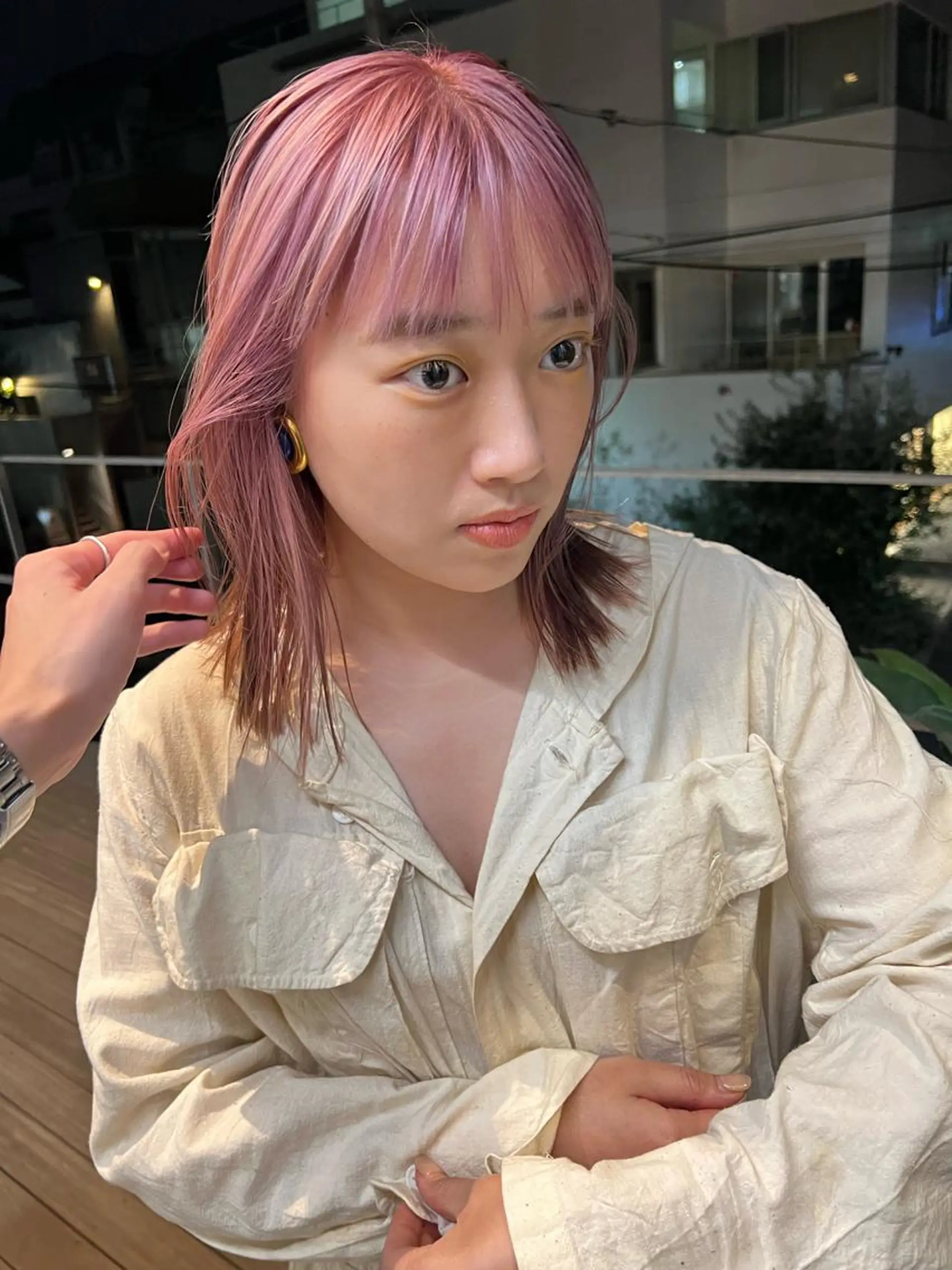 ミディアム カラー ピンクカラー カット ヘアカラー トリートメント sakoda shunkiのヘアスタイル