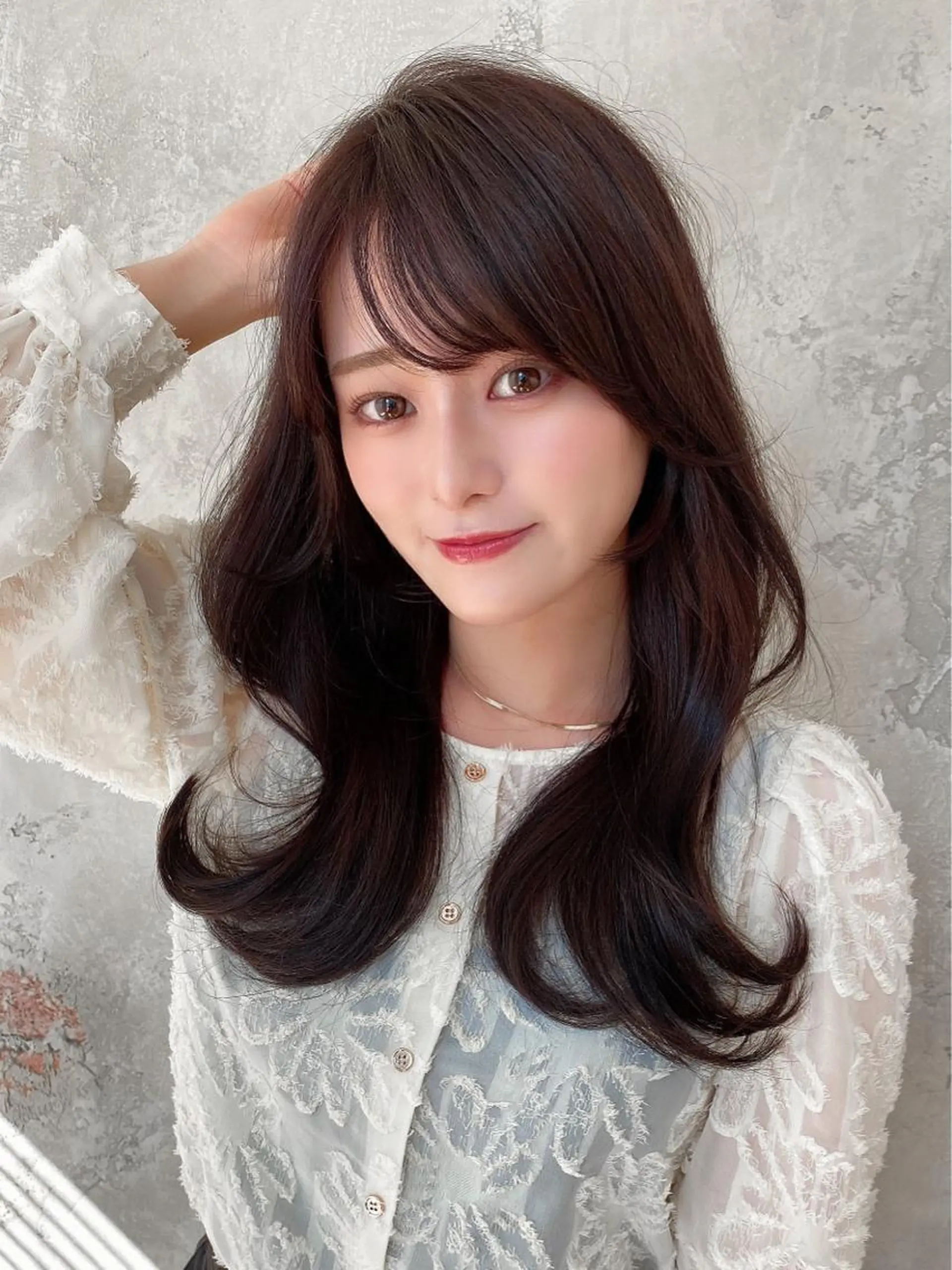 ロング くびれヘア 髪質改善 レイヤーカット ロング 縮毛矯正 カット ヘアカラー トリートメント 🧡くびれヘア/前髪 顔周り🧡久原結衣のヘアスタイル