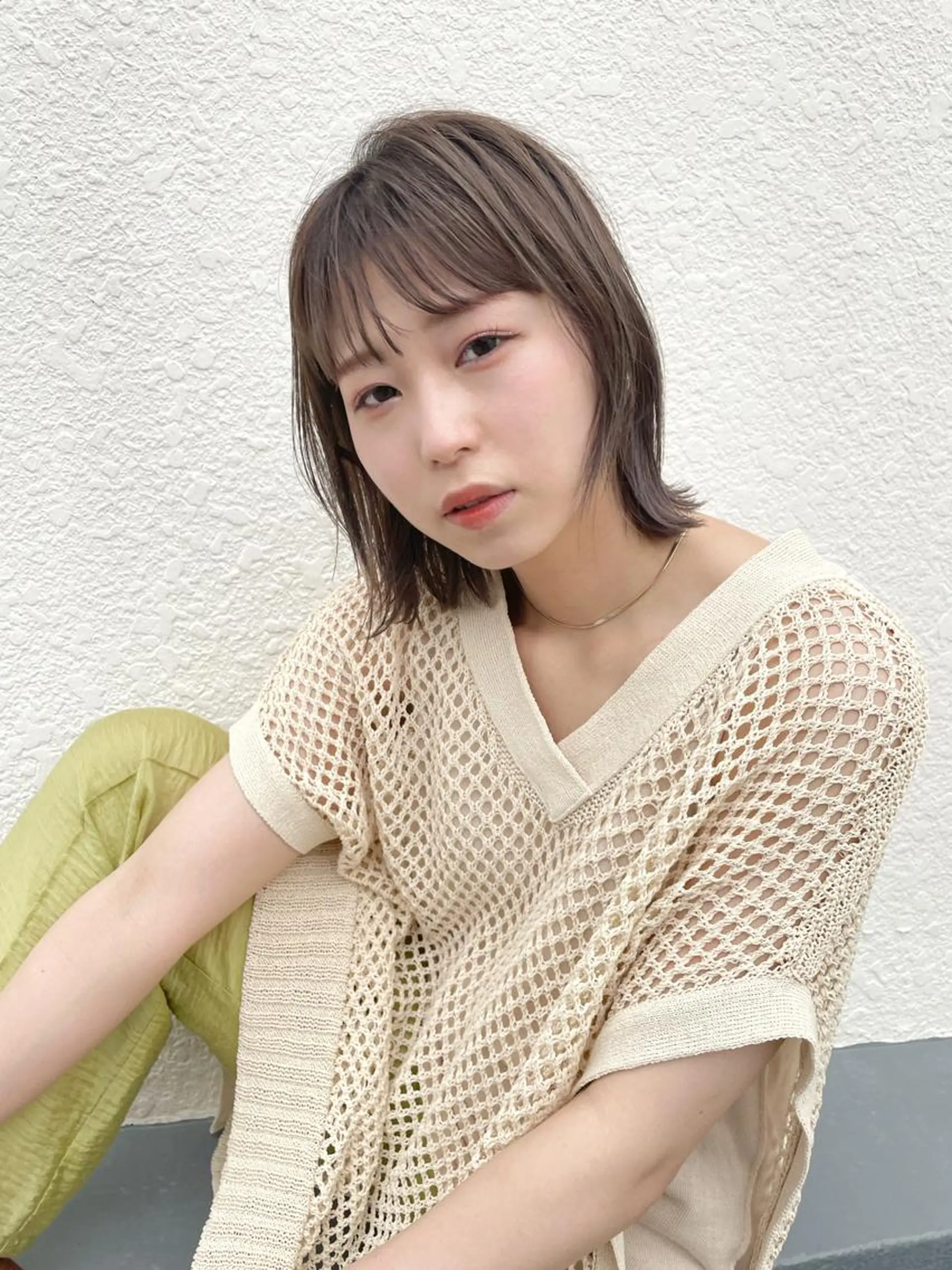 ミディアム ヘアカラー 透明感カラー🌿 CARICIA三浦のヘアスタイル