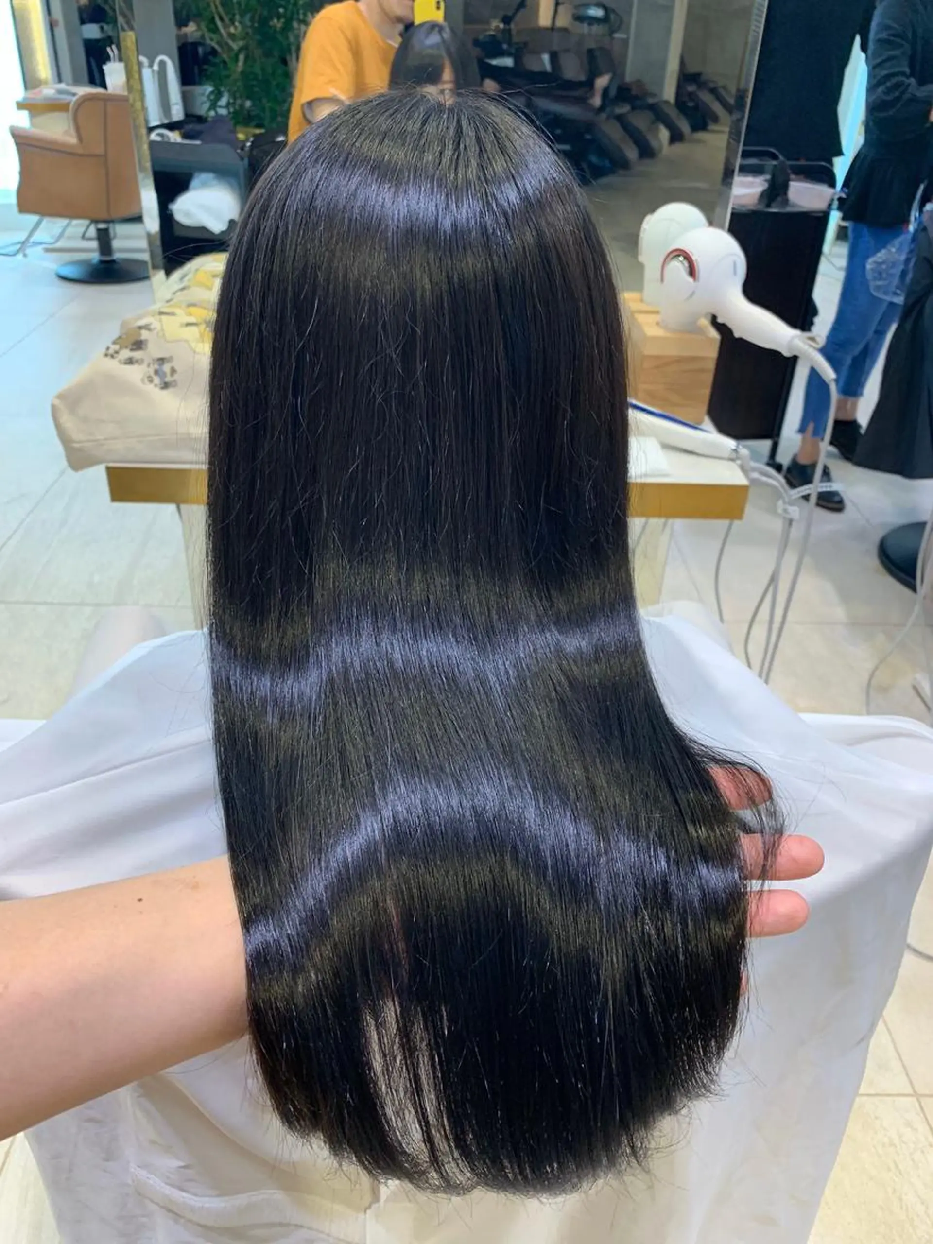 ロング カラー ベージュカラー グレージュ ボブ くせ毛 顔周りカット 透明感×髪質改善🧸 韓国ヘア　武田涼のヘアスタイル