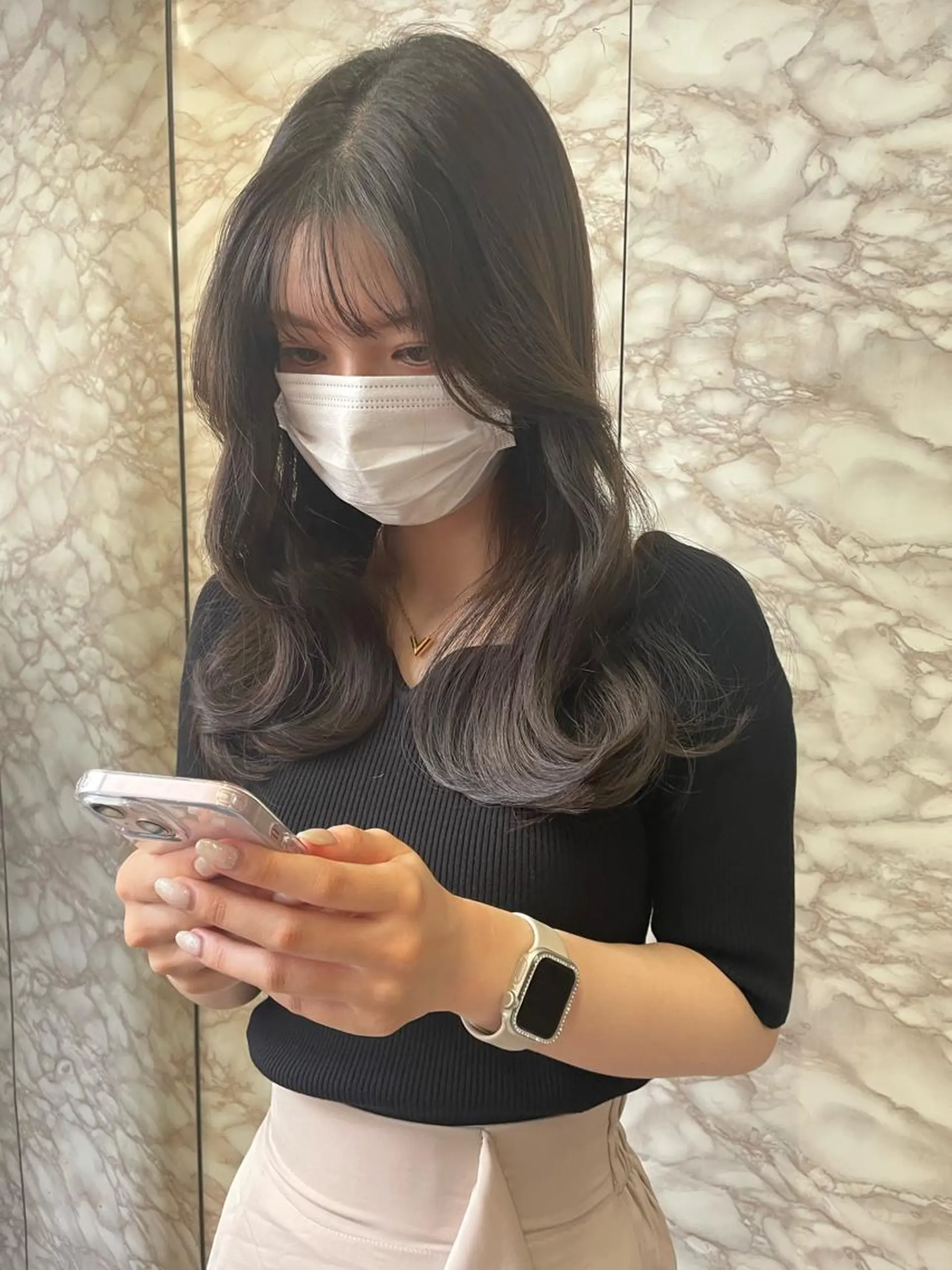 セミロング カラー カット ヘアカラー トリートメント 極上の艶髪 RINAのヘアスタイル