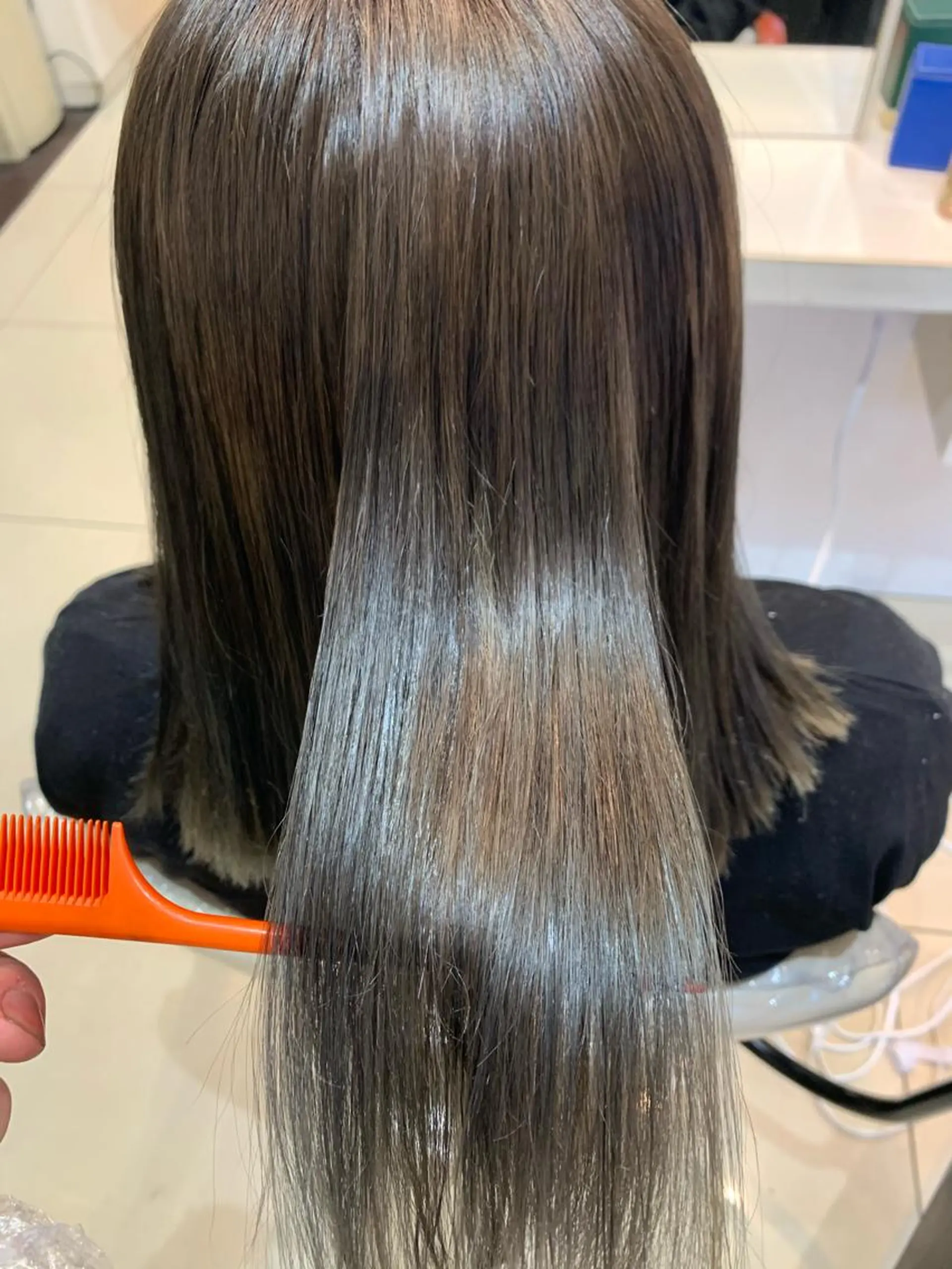 セミロング カラー 学割 悟 韓国風艶髪縮毛矯正のヘアスタイル