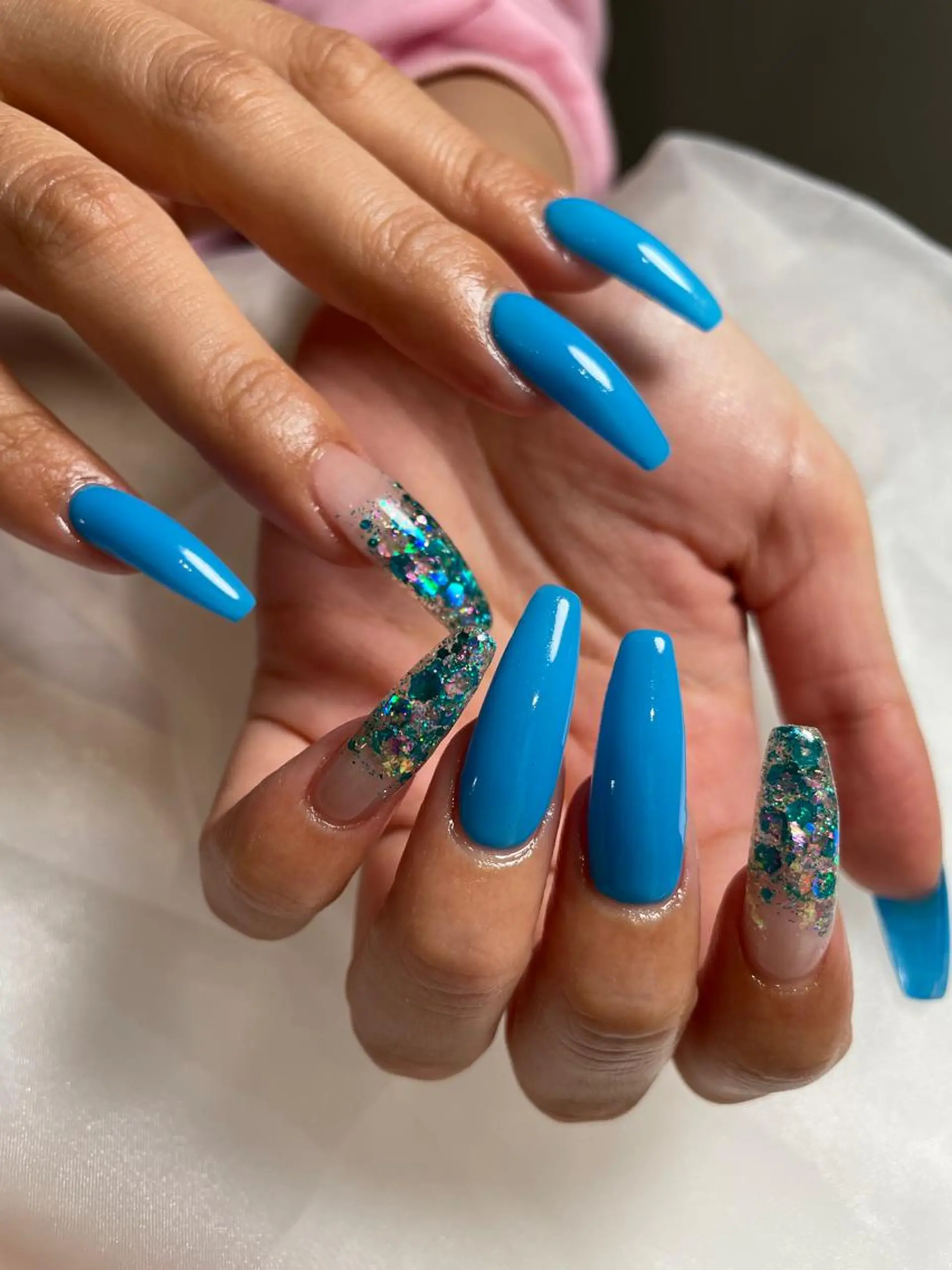 ロング ネイル グラデーション ワンカラーネイル nail salon neigeのネイルデザイン