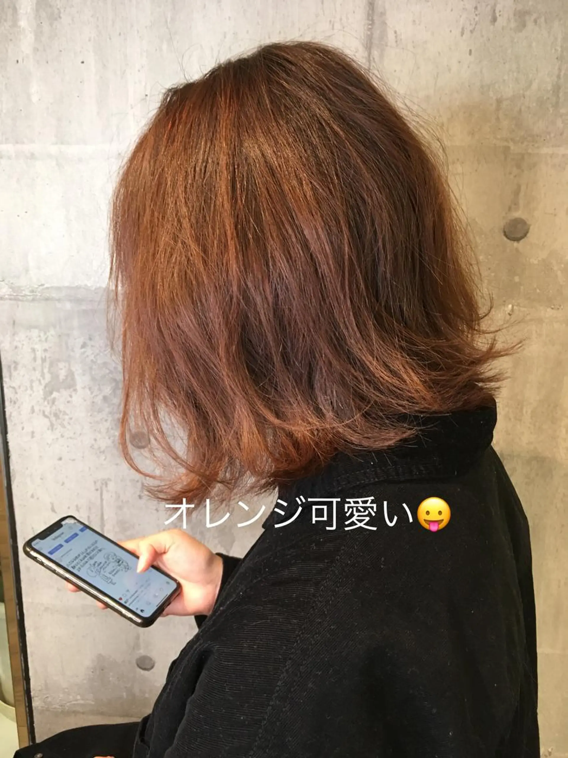 ミディアム カラー ベージュカラー オレンジ オレンジベージュ カット ヘアカラー トリートメント 髪質改善ｶﾗｰ ｹｱﾌﾞﾘｰﾁ/ﾀﾑのヘアスタイル