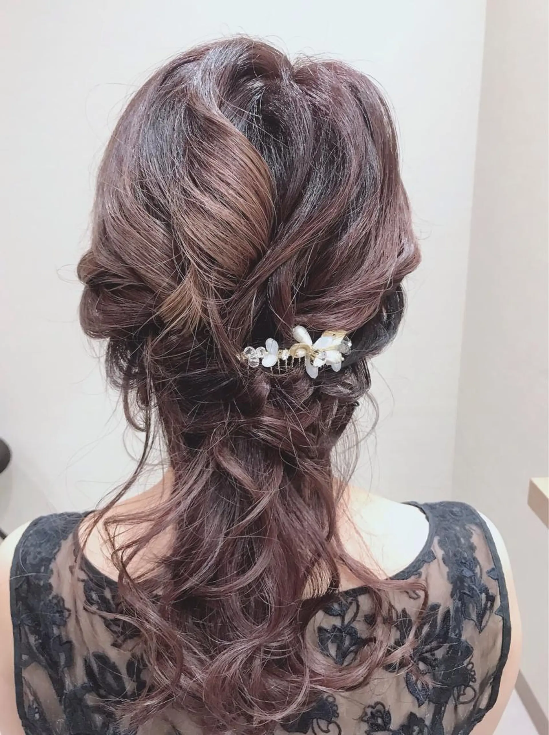 セミロング ヘアアレンジ ハーフアップ ヘアセット GRANLUSSO 〜グランルッソ駅前店所属・木口 嘉美のヘアスタイル