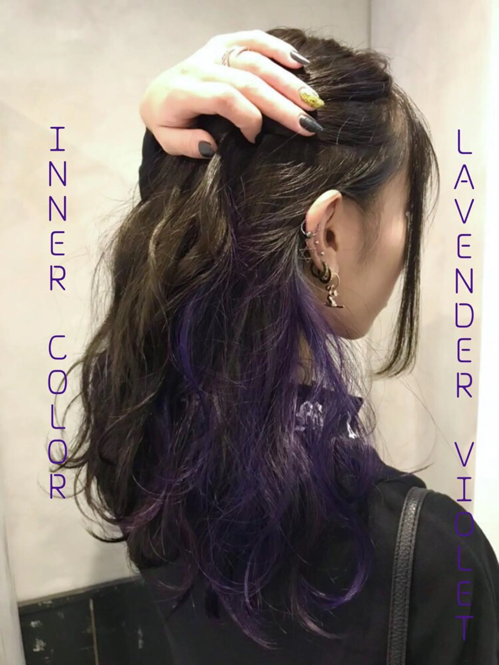 ミディアム カラー パーマ ブリーチ ダークグレー インナーカラー バイオレットカラー ヘアカラー トリートメント ヘッドスパ 美髪矯正 🌈髪質改善 山下のヘアスタイル