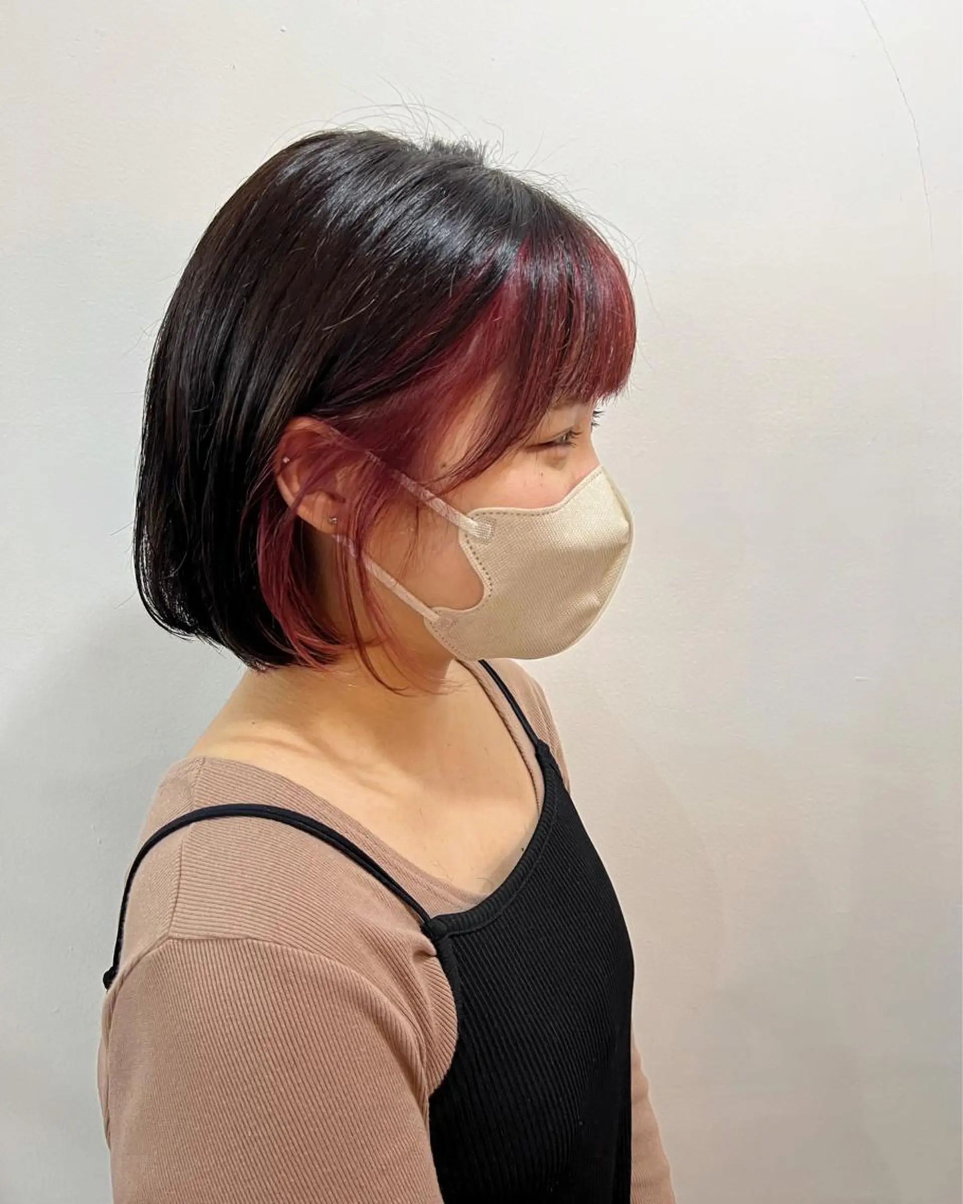 ショート カラー ミストバング  フェイスフレーミング ピンクカラー カット ヘアカラー フラム所属・WATANABE MISAKIのヘアスタイル