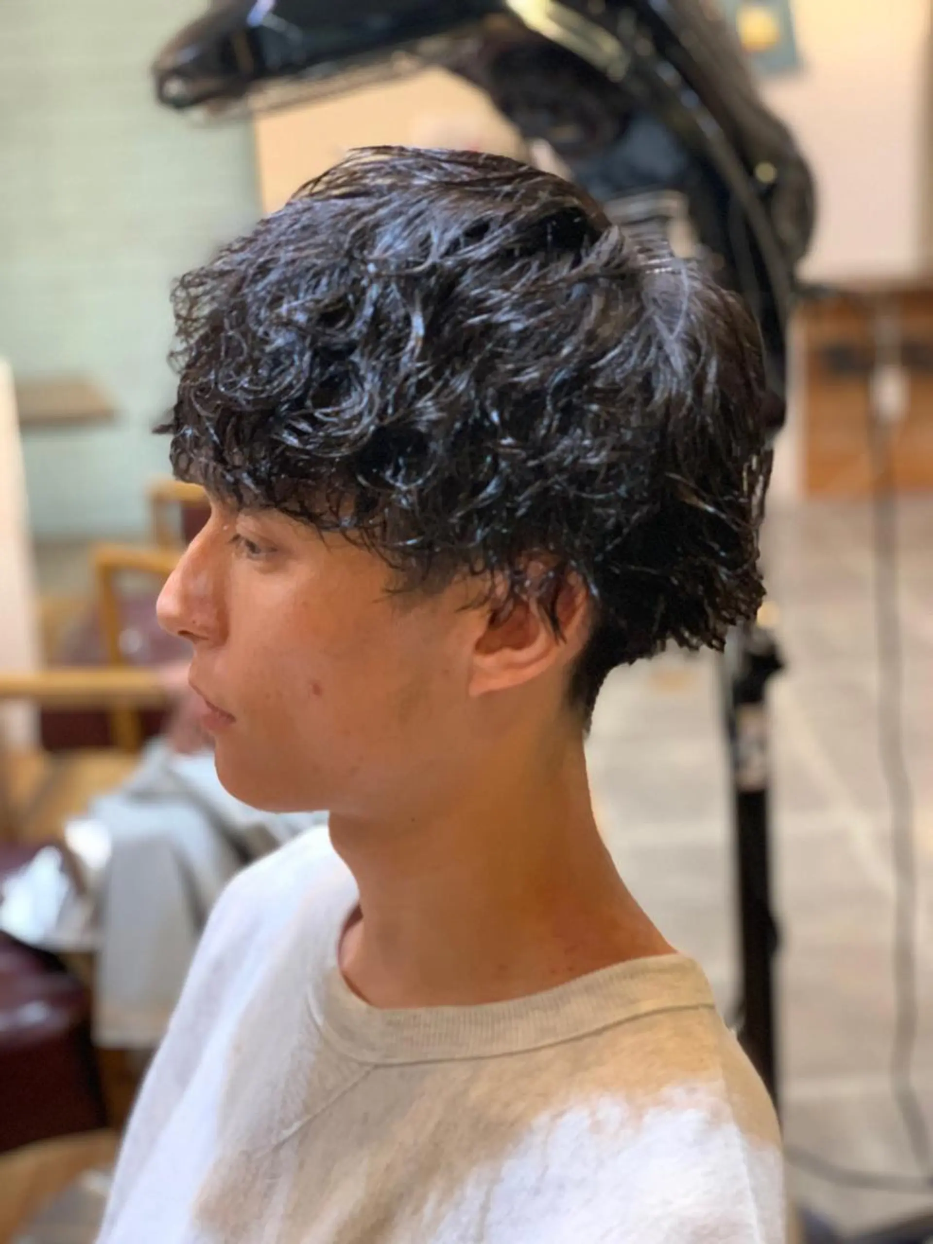 ショート パーマ メンズ 波巻きパーマ CECIL hair なんば店所属・メンズパーマ 艶髪☆店長☆有馬のヘアスタイル
