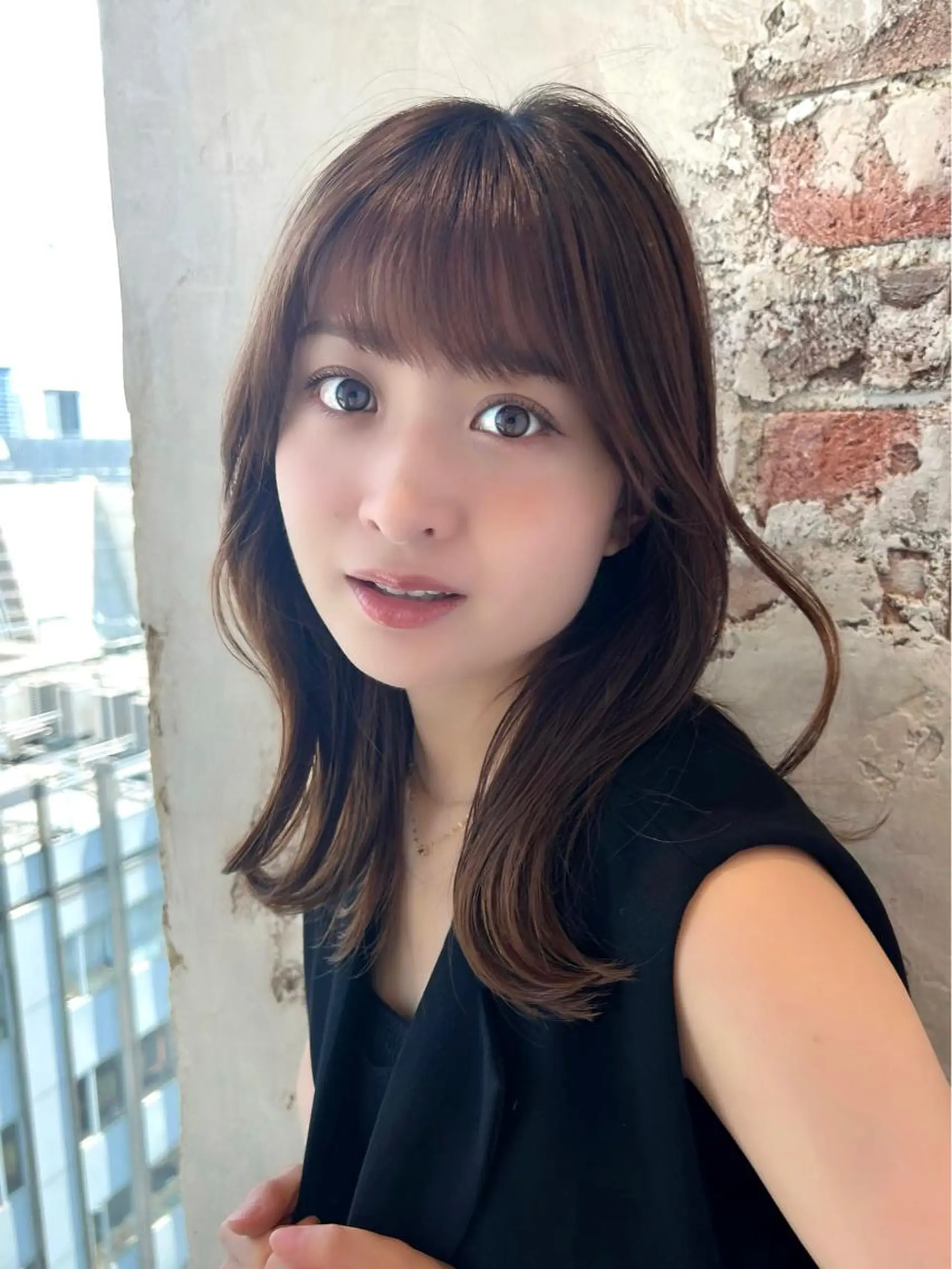 セミロング カラー ベージュカラー ブラウンカラー くびれヘア 髪質改善 縮毛矯正 カット ヘアカラー トリートメント 🧡くびれヘア/前髪 顔周り🧡久原結衣のヘアスタイル