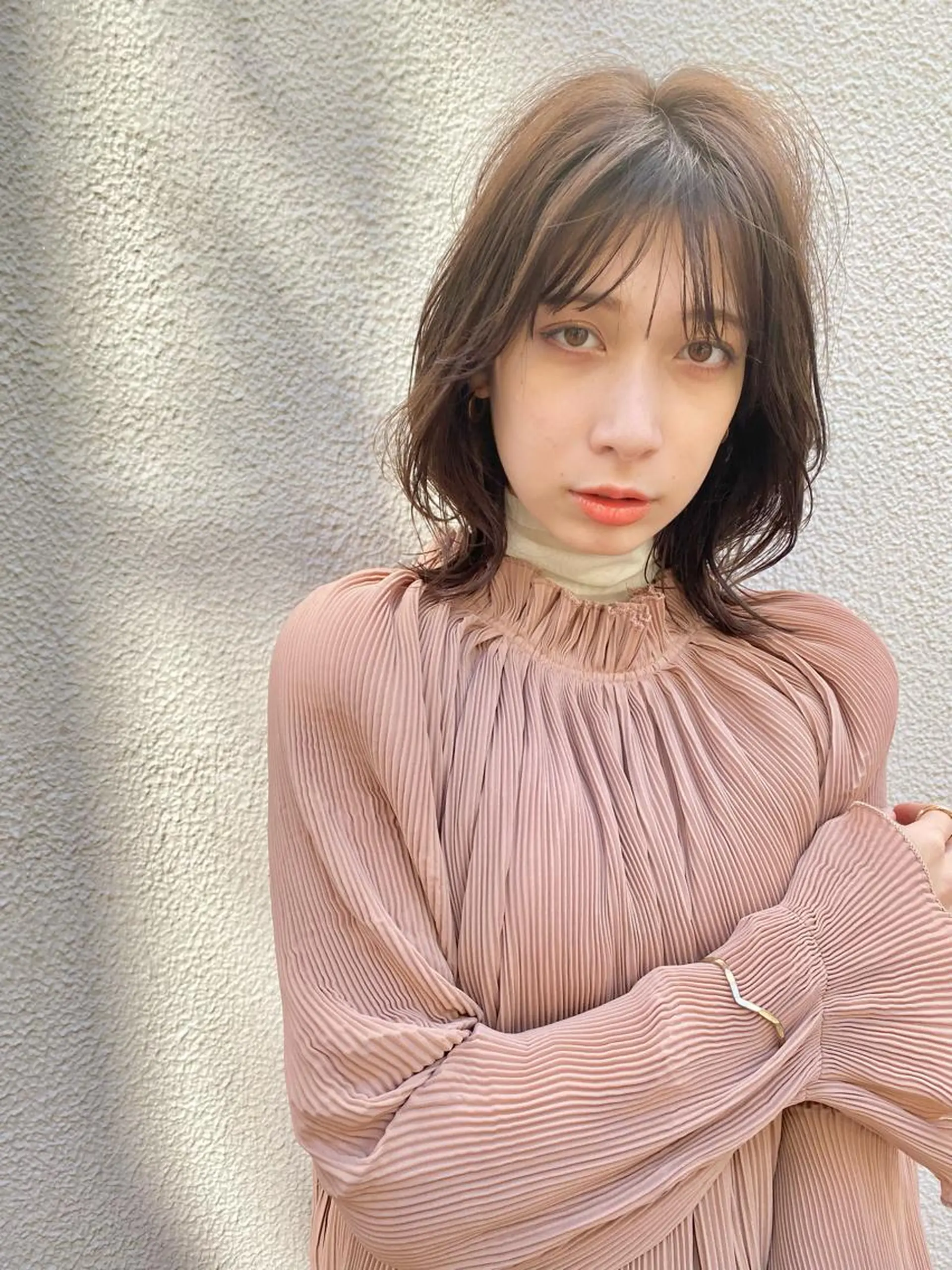 ミディアム カラー パーマ ヘアアレンジ ミディアムレイヤー 透明感カラー ボブ くびれヘア レイヤーカット 渋谷✨yuto✨全 メニュー得意です🙏のヘアスタイル
