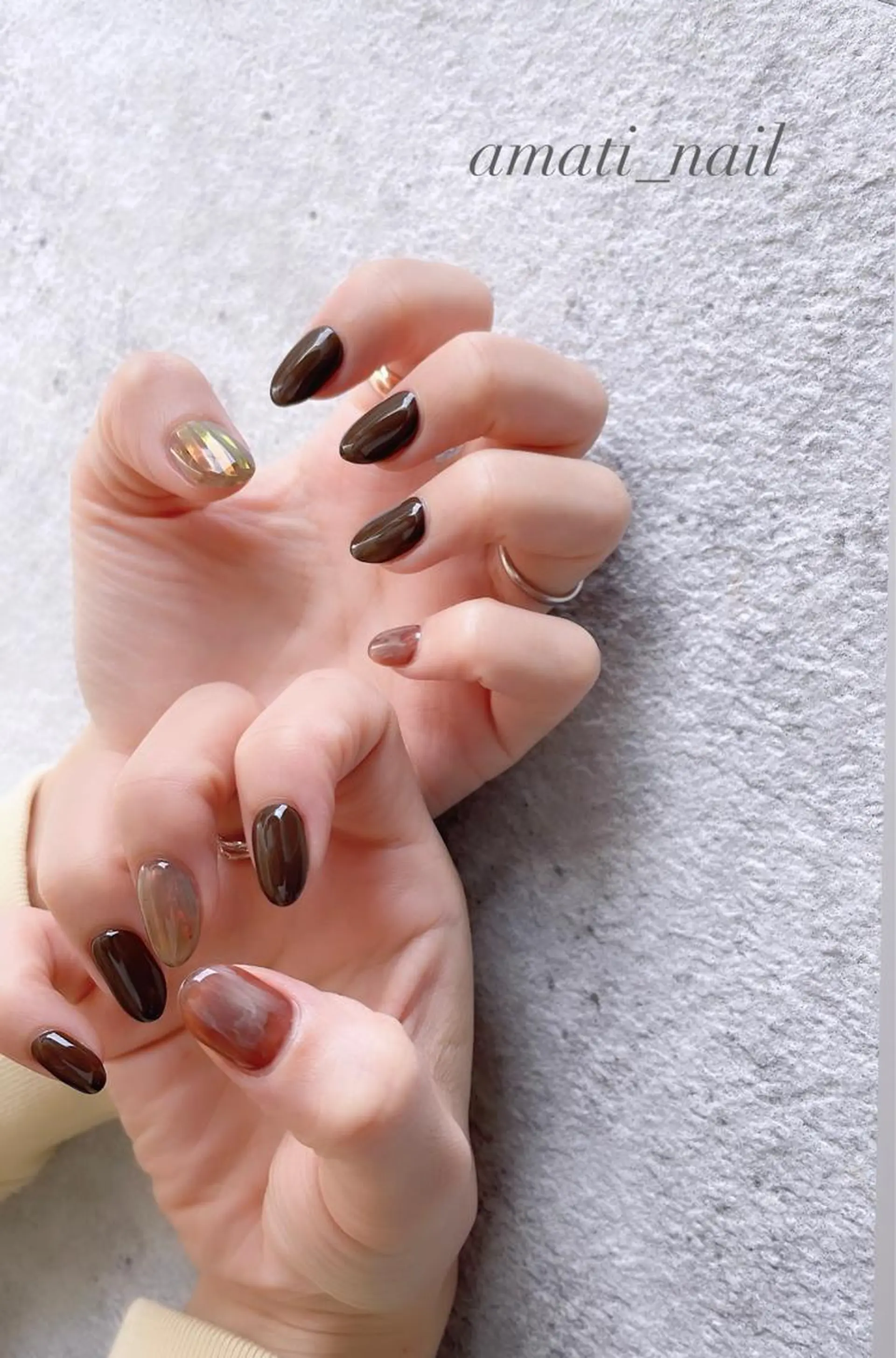 ネイル アニマル柄 マグネットネイル ミラーネイル ニュアンスネイル ワンカラーネイル ハンドネイル amati_nail TAKAKOのネイルデザイン