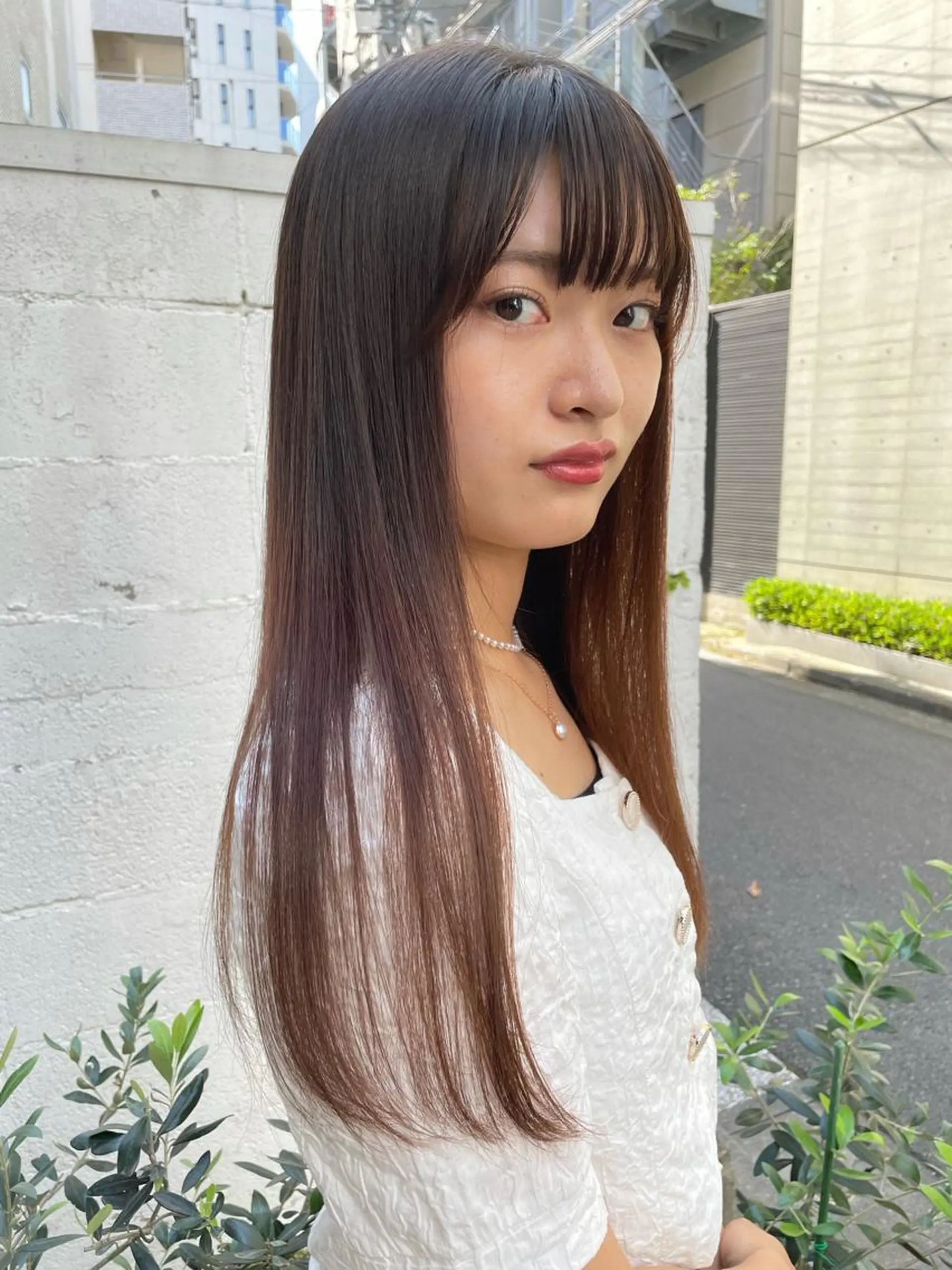 ロング カラー ロング トリートメント 酸熱トリートメント カット 縮毛矯正 トリートメント ツヤ美髪💐 髪質改善/高山愛来のヘアスタイル