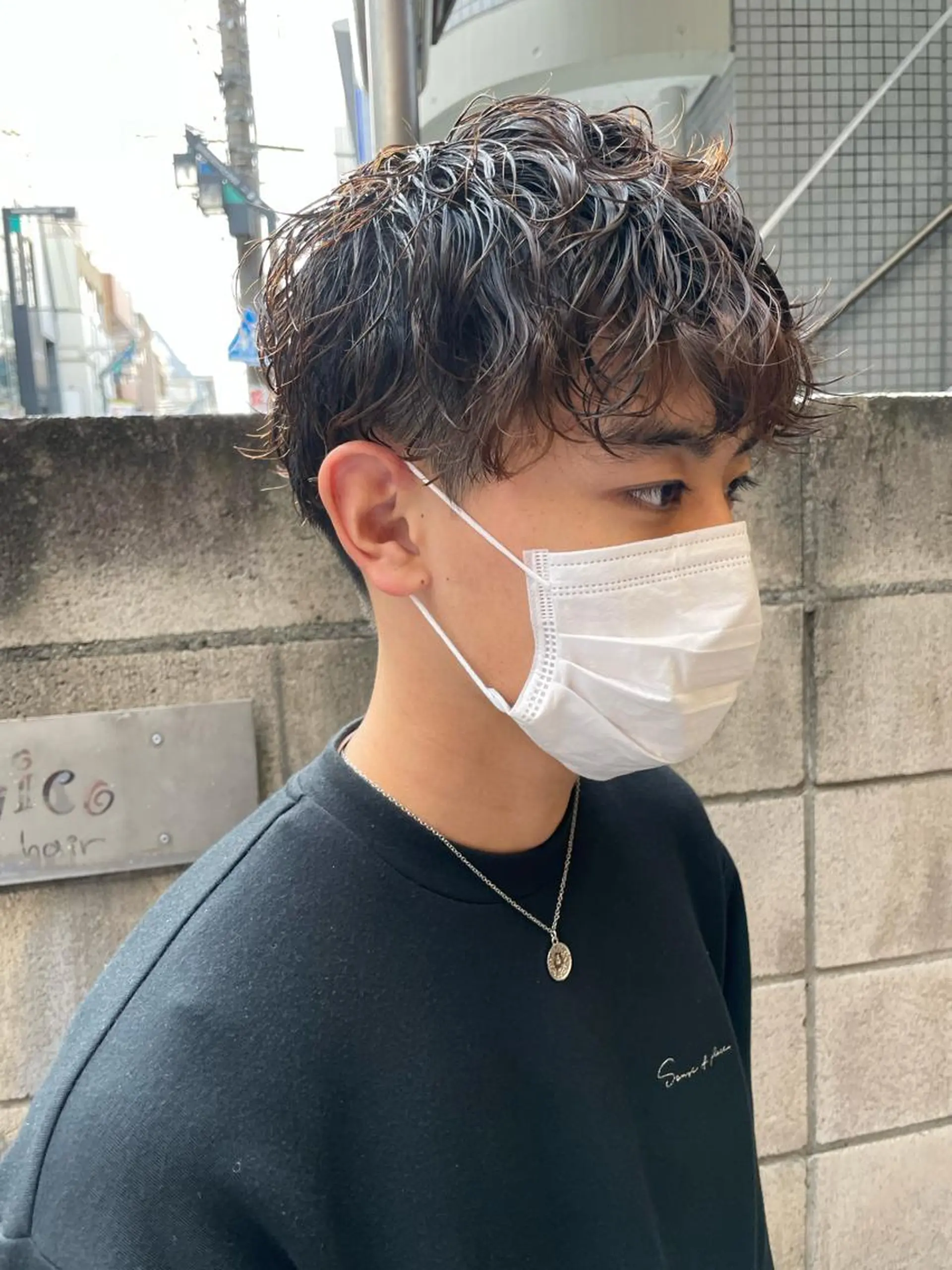 ショート パーマ メンズ カット パーマ トリートメント 嶋佐 昌大 シマサマオのヘアスタイル