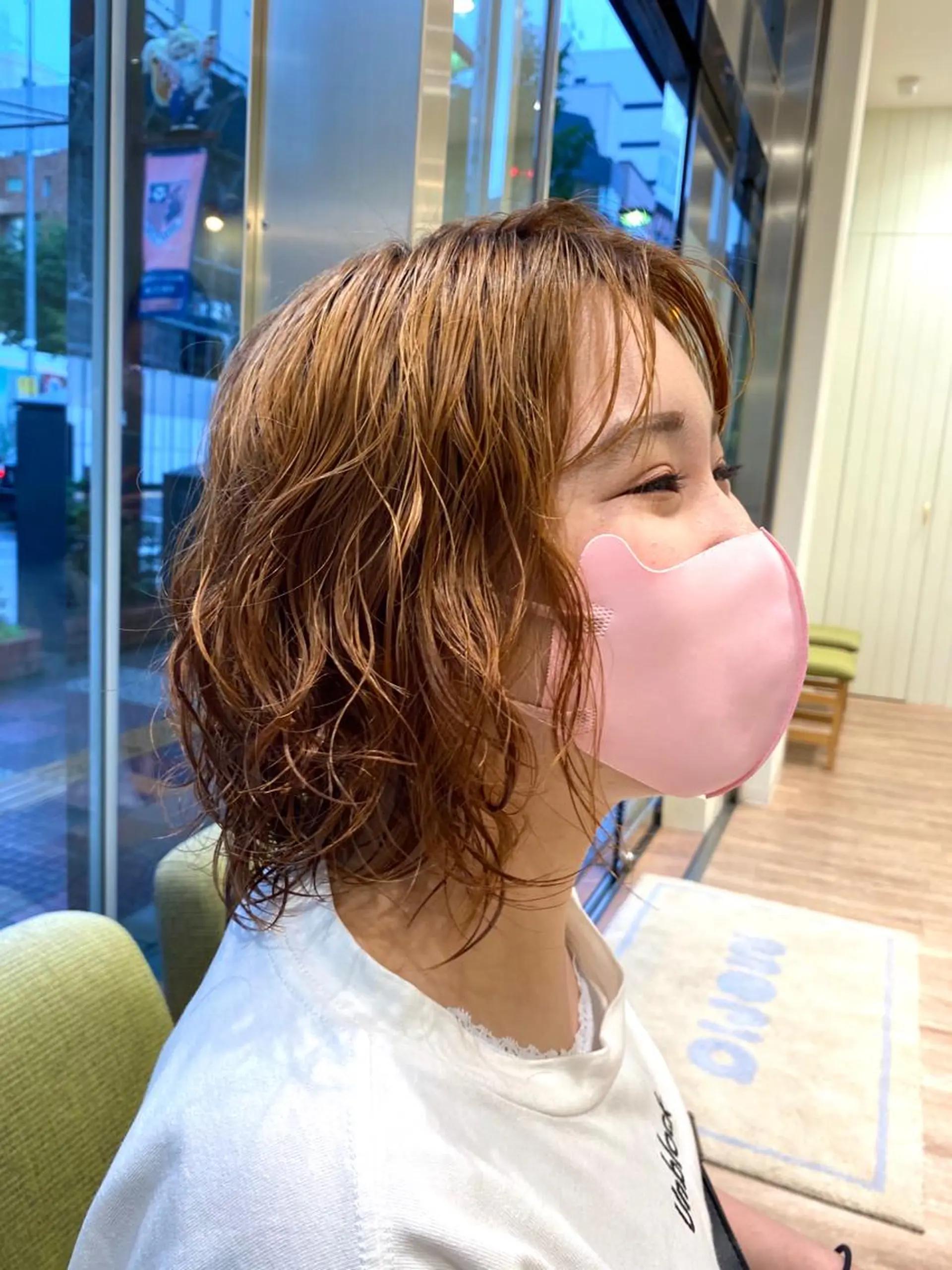 ミディアム パーマ カット パーマ 縮毛矯正 ayaka #パーマ#アレンジのヘアスタイル