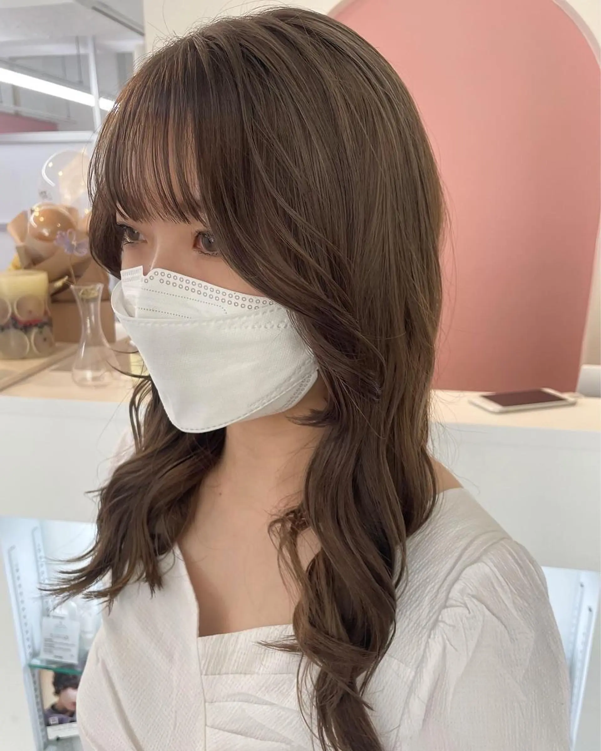 ロング 韓国風ヘア 赤味消しcolor 🌿🤍Ayaのヘアスタイル