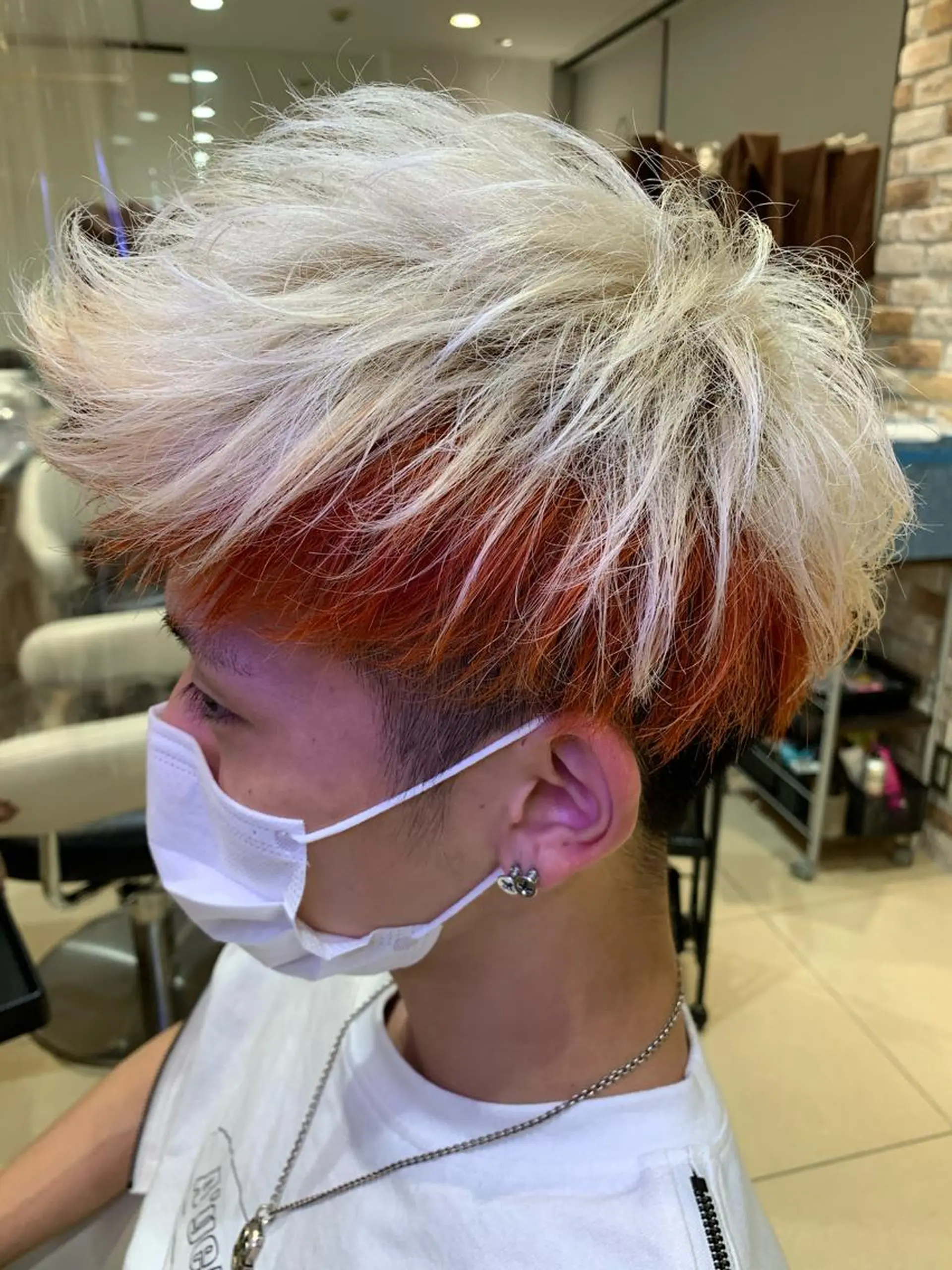 ショート カラー メンズ ショートヘア IwAsh中山所属・✂︎中山ブリーチ・ パーマ✂︎露木智也のヘアスタイル