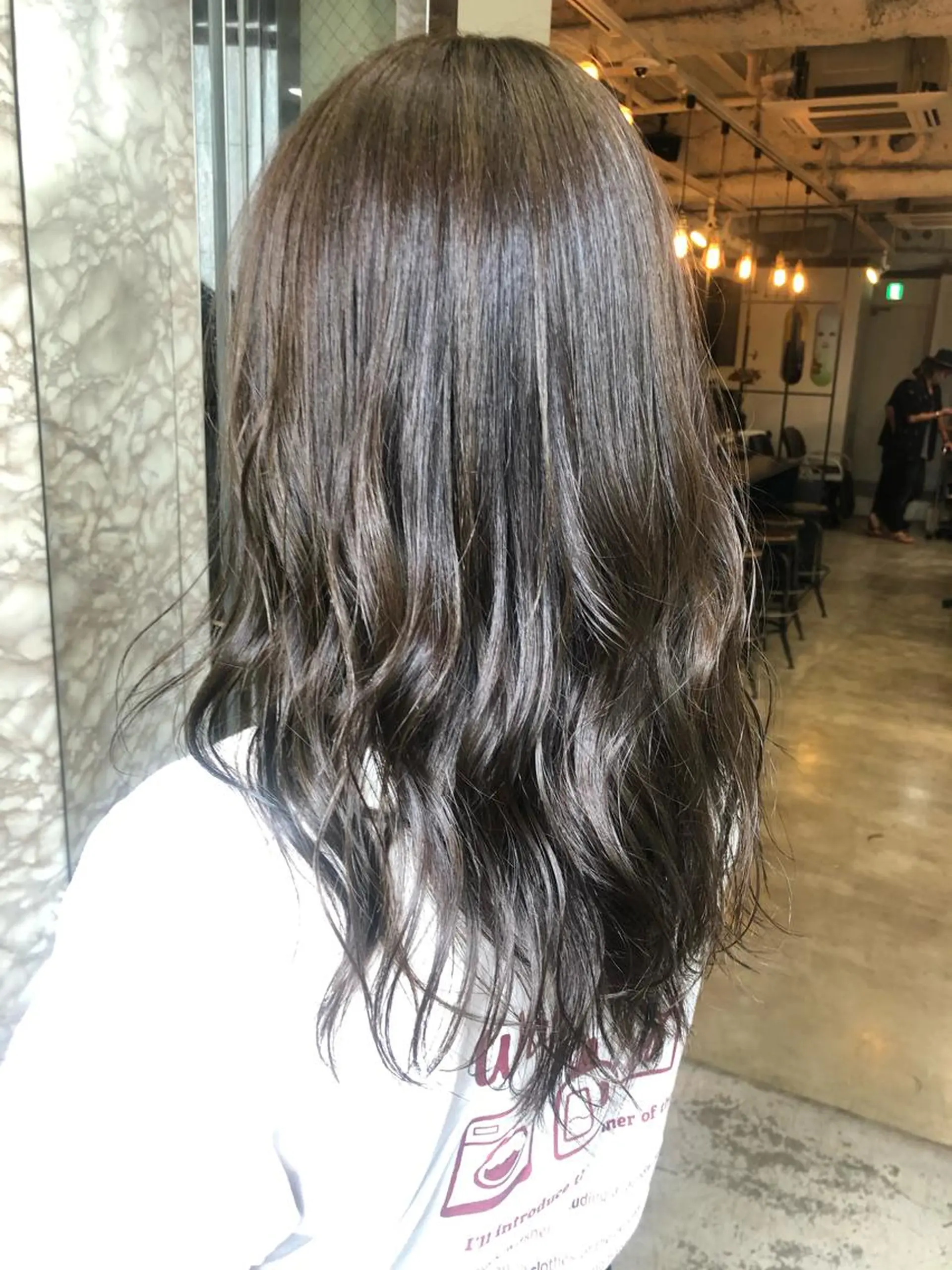 セミロング アッシュ カット ヘアカラー トリートメント ✴︎赤み除去カラー daichi✴︎のヘアスタイル