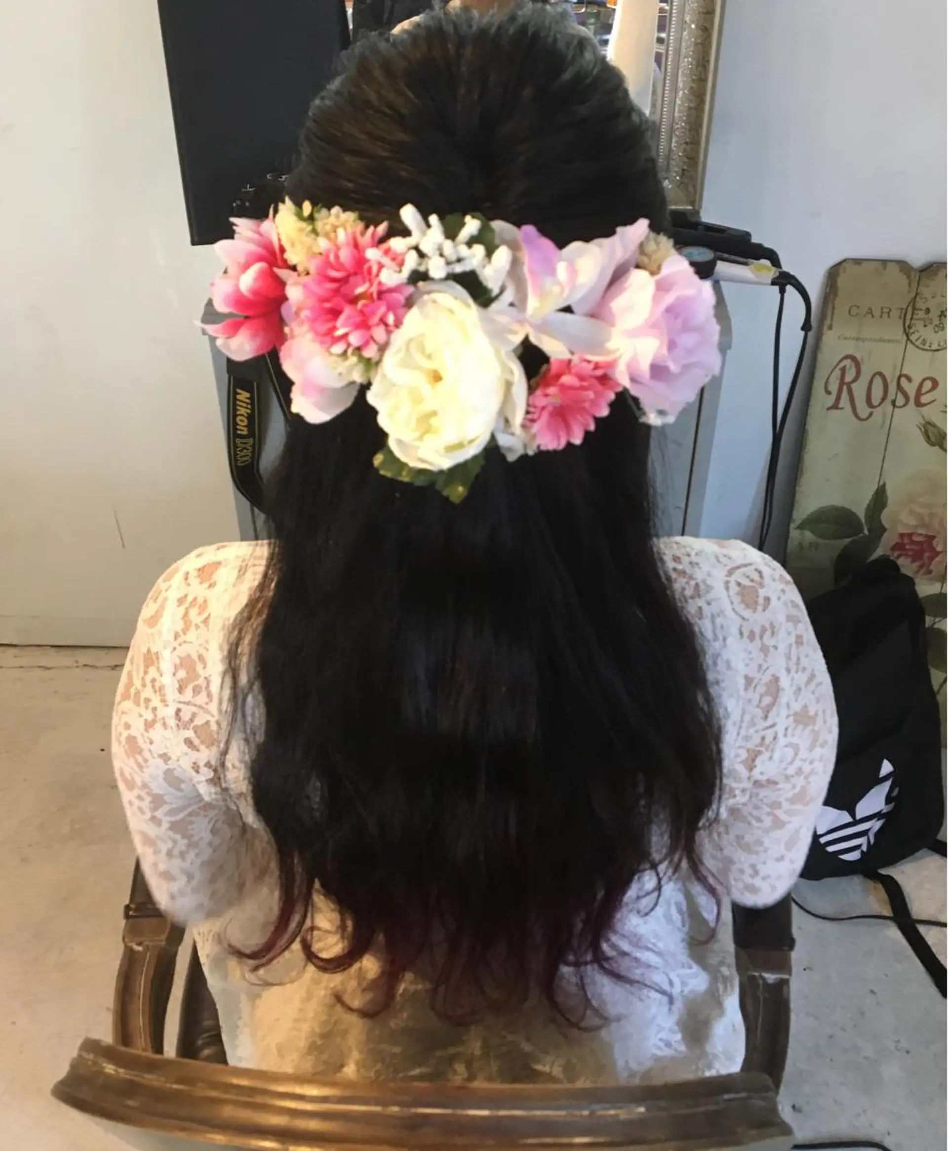 ロング カラー ヘアアレンジ 結婚式・ブライダル ヘアケア・頭皮ケア デザインカラー/中田のヘアスタイル