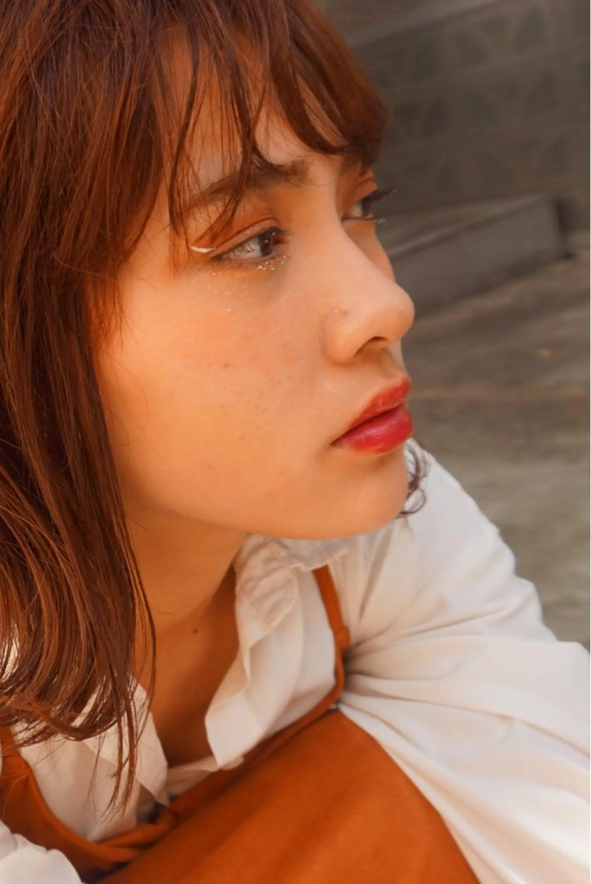 ミディアム カラー パーマ ヘアアレンジ ボルドーカラー オレンジ レッドカラー ボブ 小顔カット granew所属・美艶ボブ 石井一成のヘアスタイル