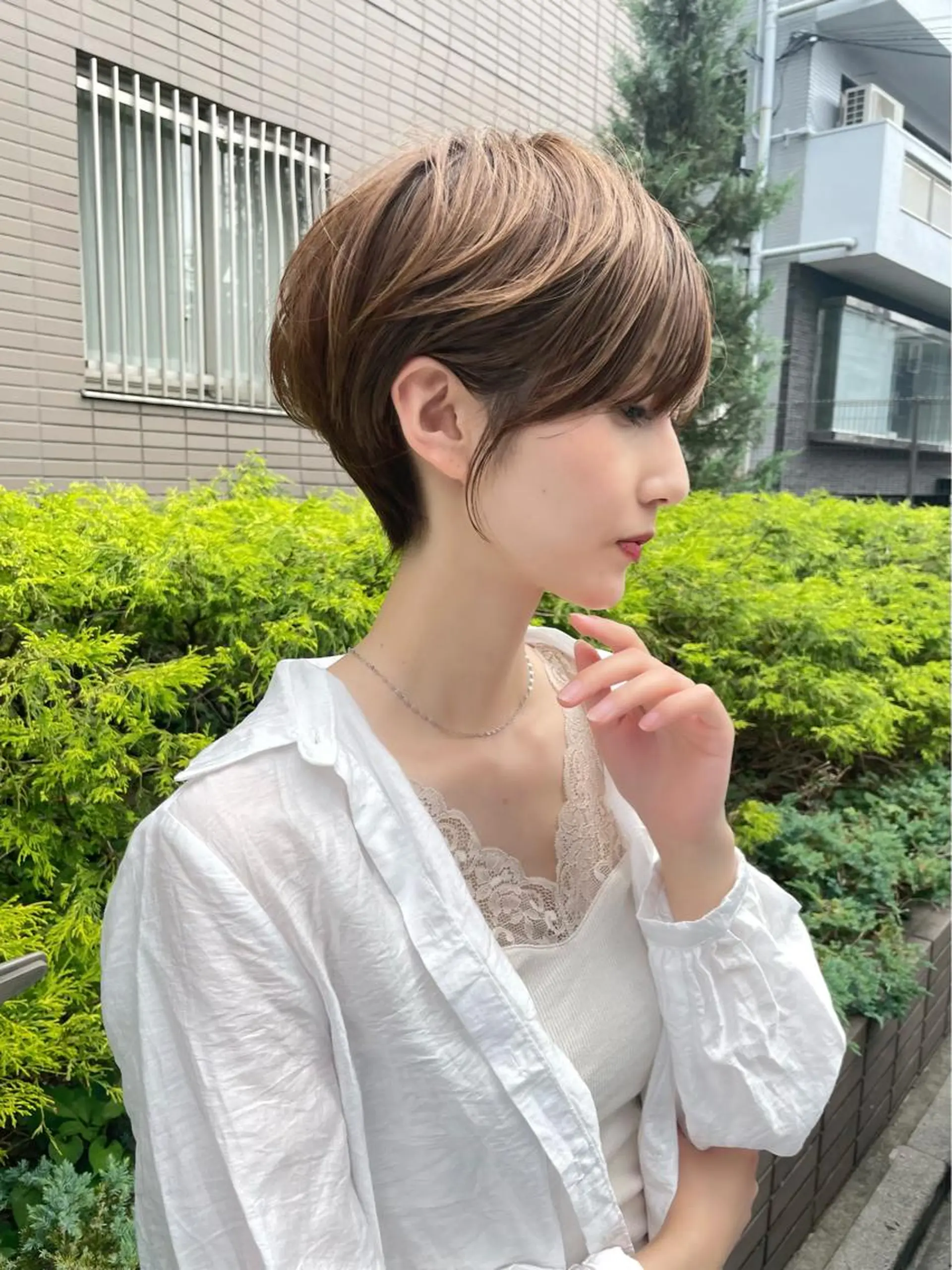 ショート カラー ヘアカラー 【韓国　レイヤー 髪質改善✨】かずのヘアスタイル