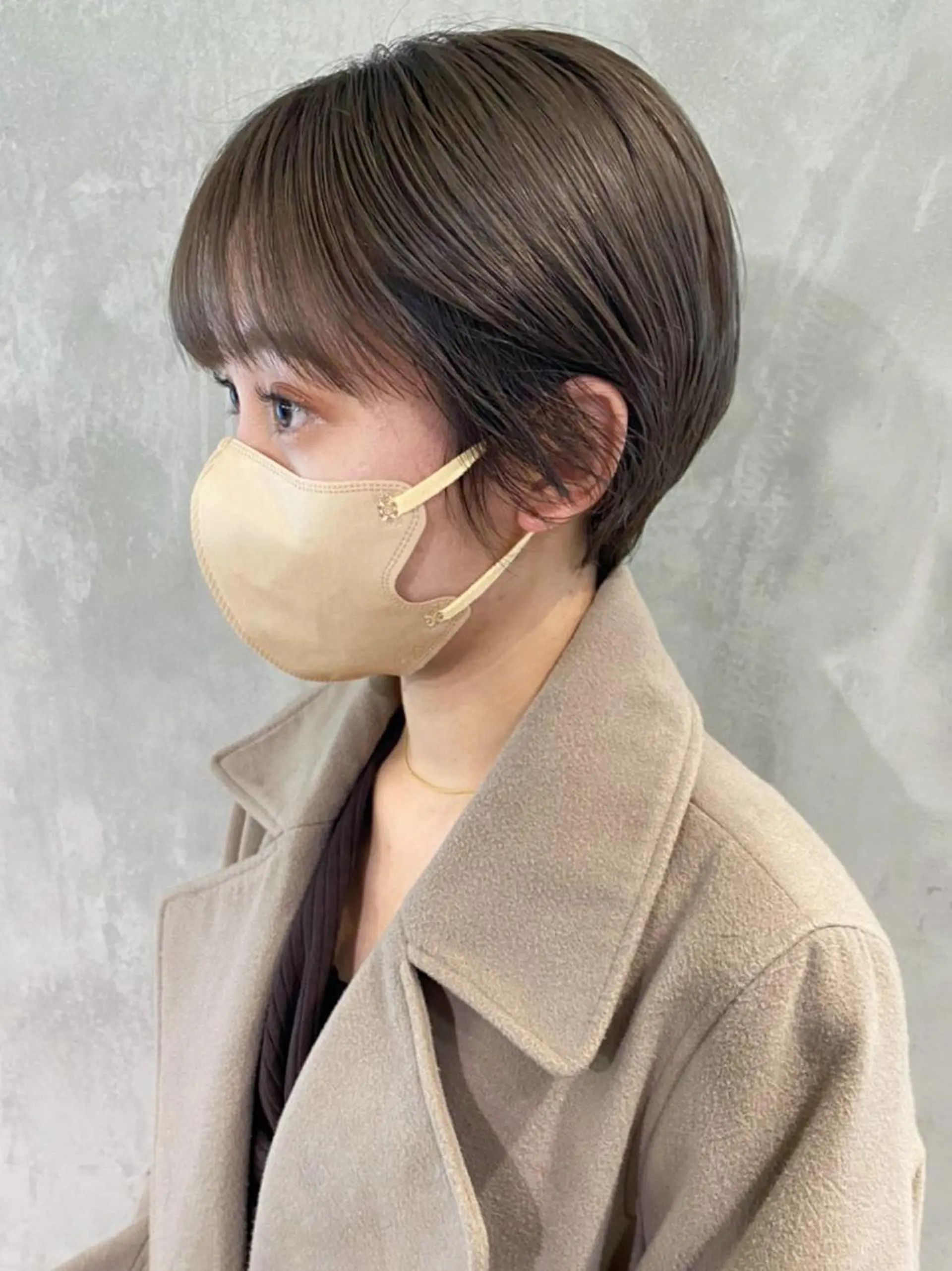 ショート カラー パーマ ヘアアレンジ ベージュカラー ショートヘア カット ITbyALBUM 松戸のヘアスタイル