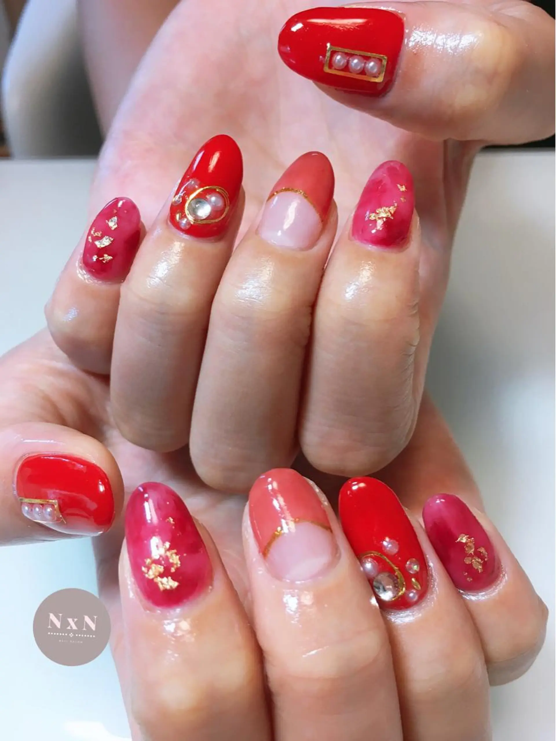 ネイル ジェルネイル ぷっくりネイル nail salon N×Nのネイルデザイン
