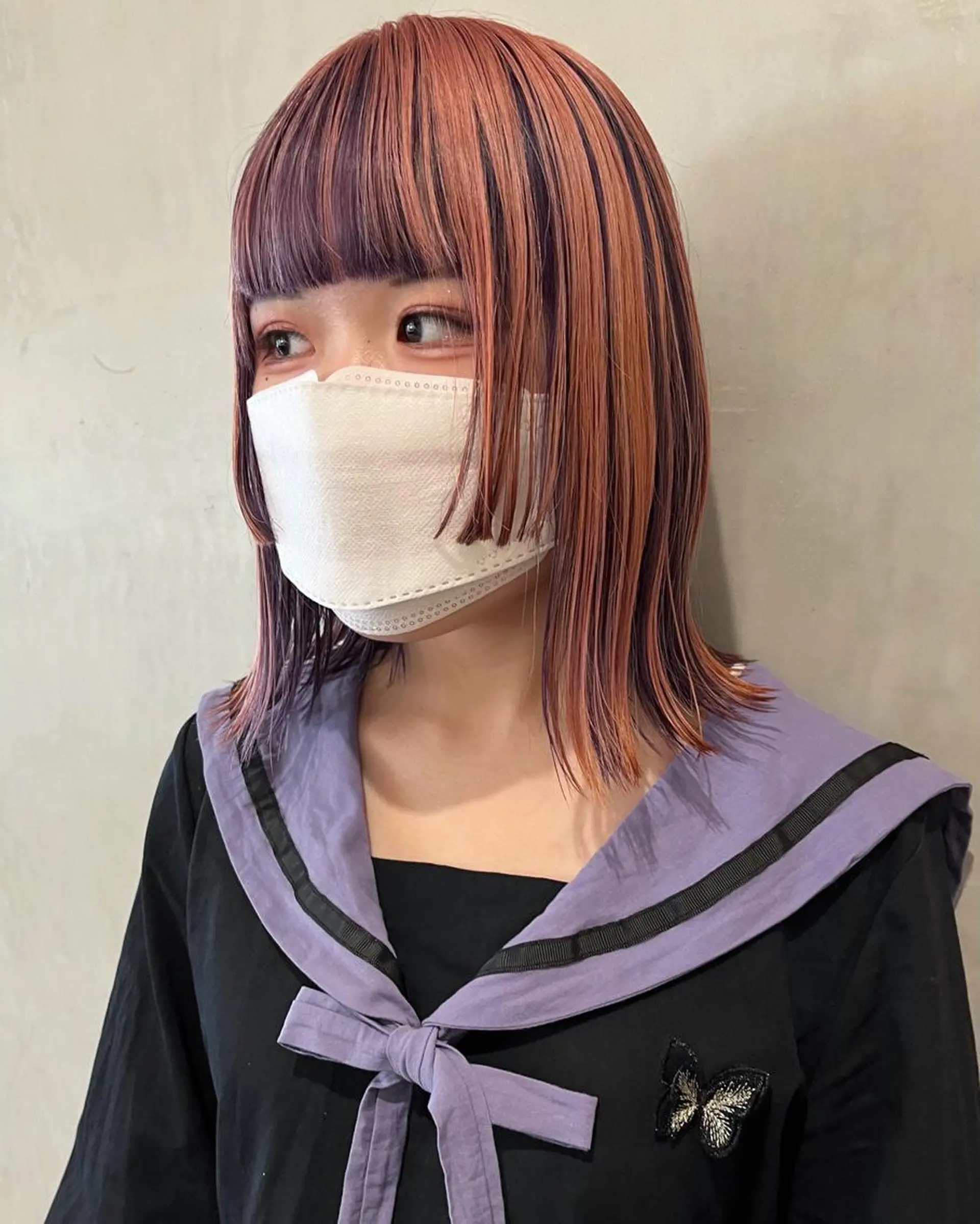 ミディアム カラー 暖色🍒姫カット🎀 オタク特化🎀ゆうなのヘアスタイル