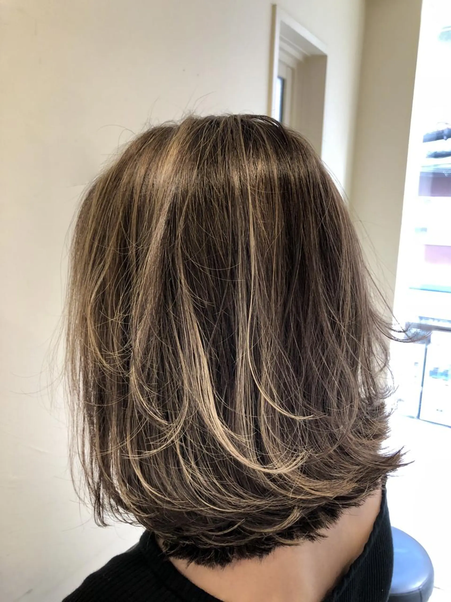 ミディアム カラー ハイライトカラー ハイライト WONK. ウォンク 心斎橋のヘアスタイル
