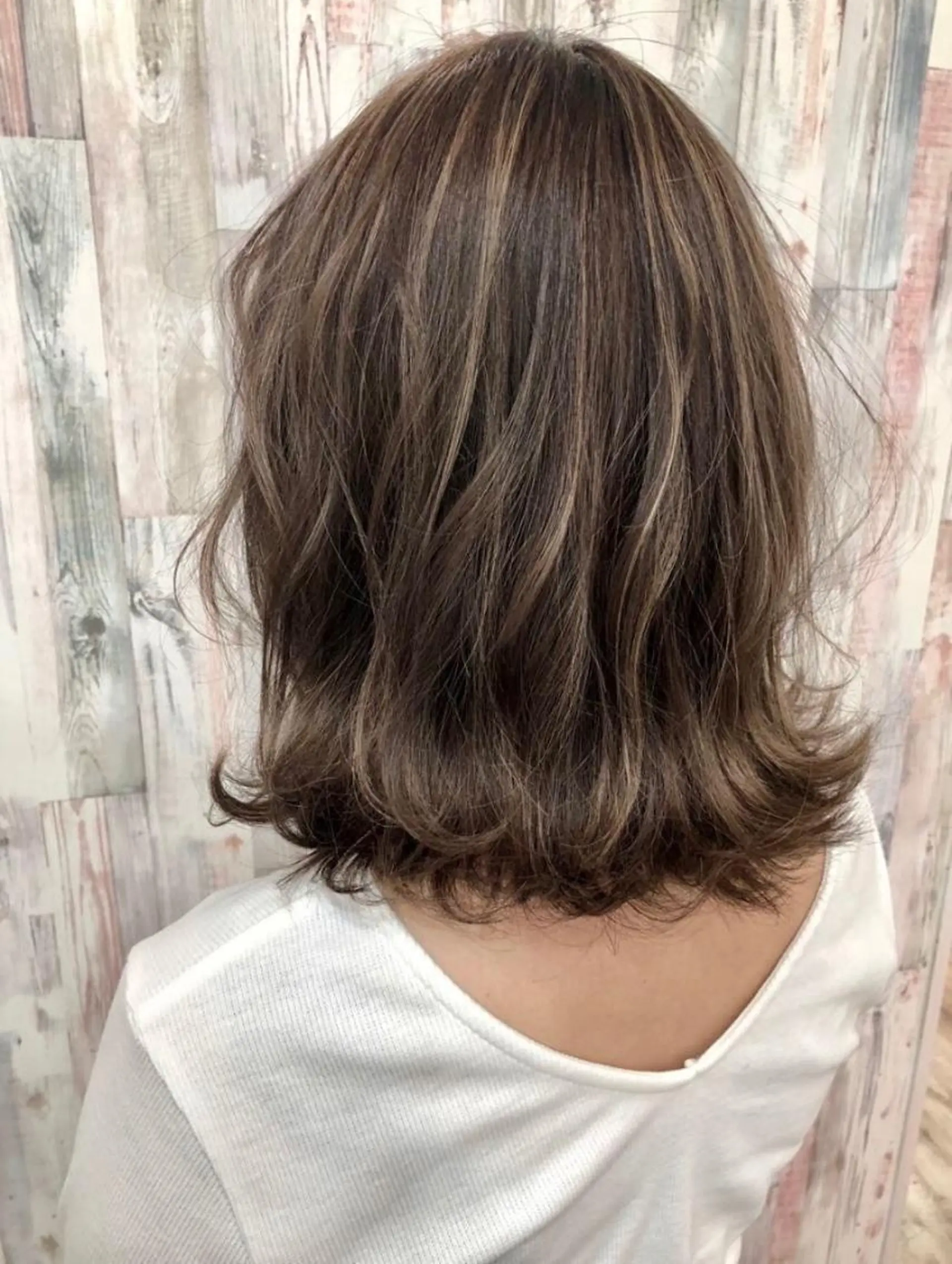 ミディアム カラー ヘアカラー トリートメント 髪質改善/艶髪🦋 ウエキ リカのヘアスタイル