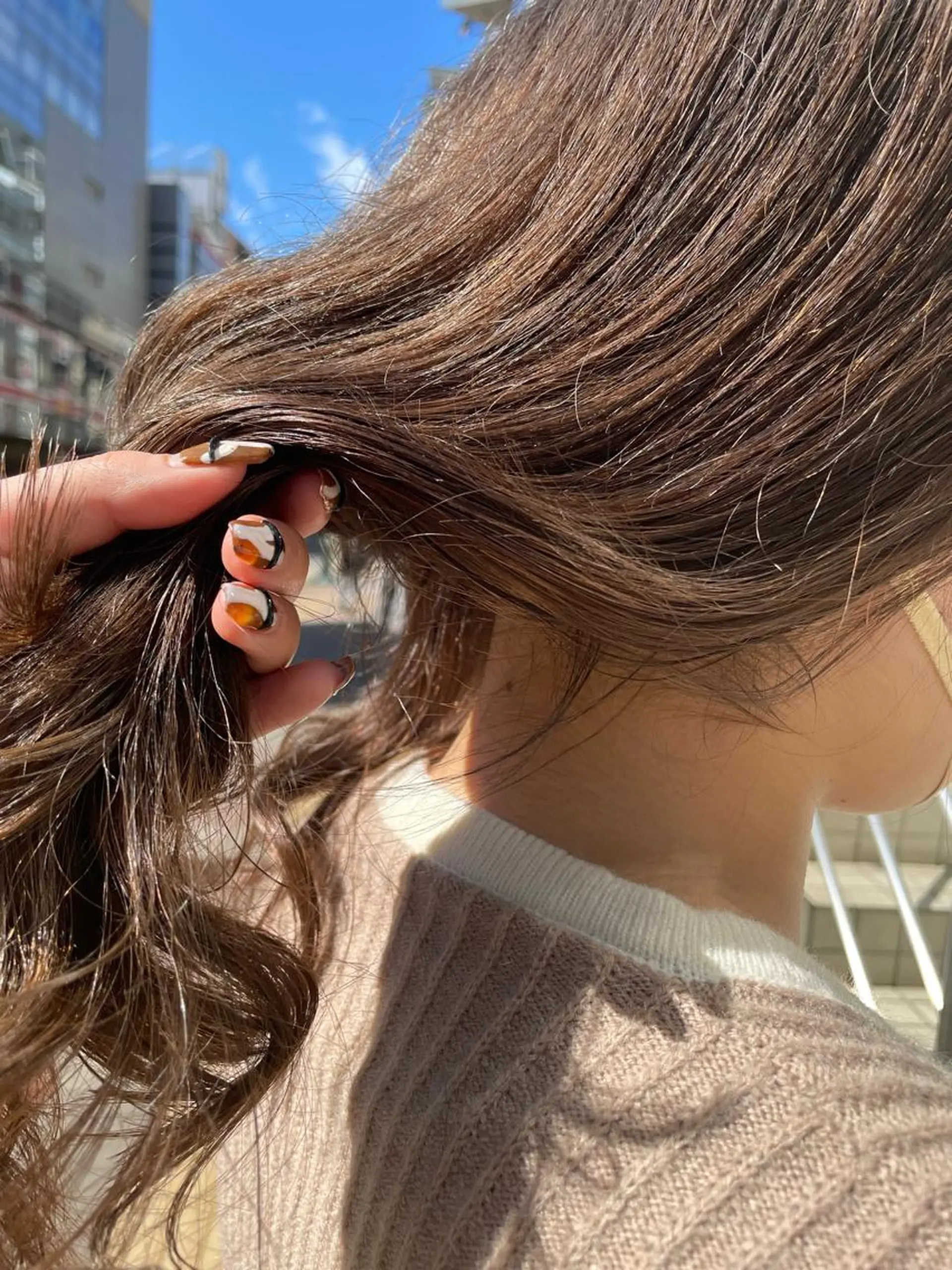 セミロング カラー ベージュカラー ダブルカラー ヘアカラー トリートメント 韓国ヘア🦋 MIYUのヘアスタイル