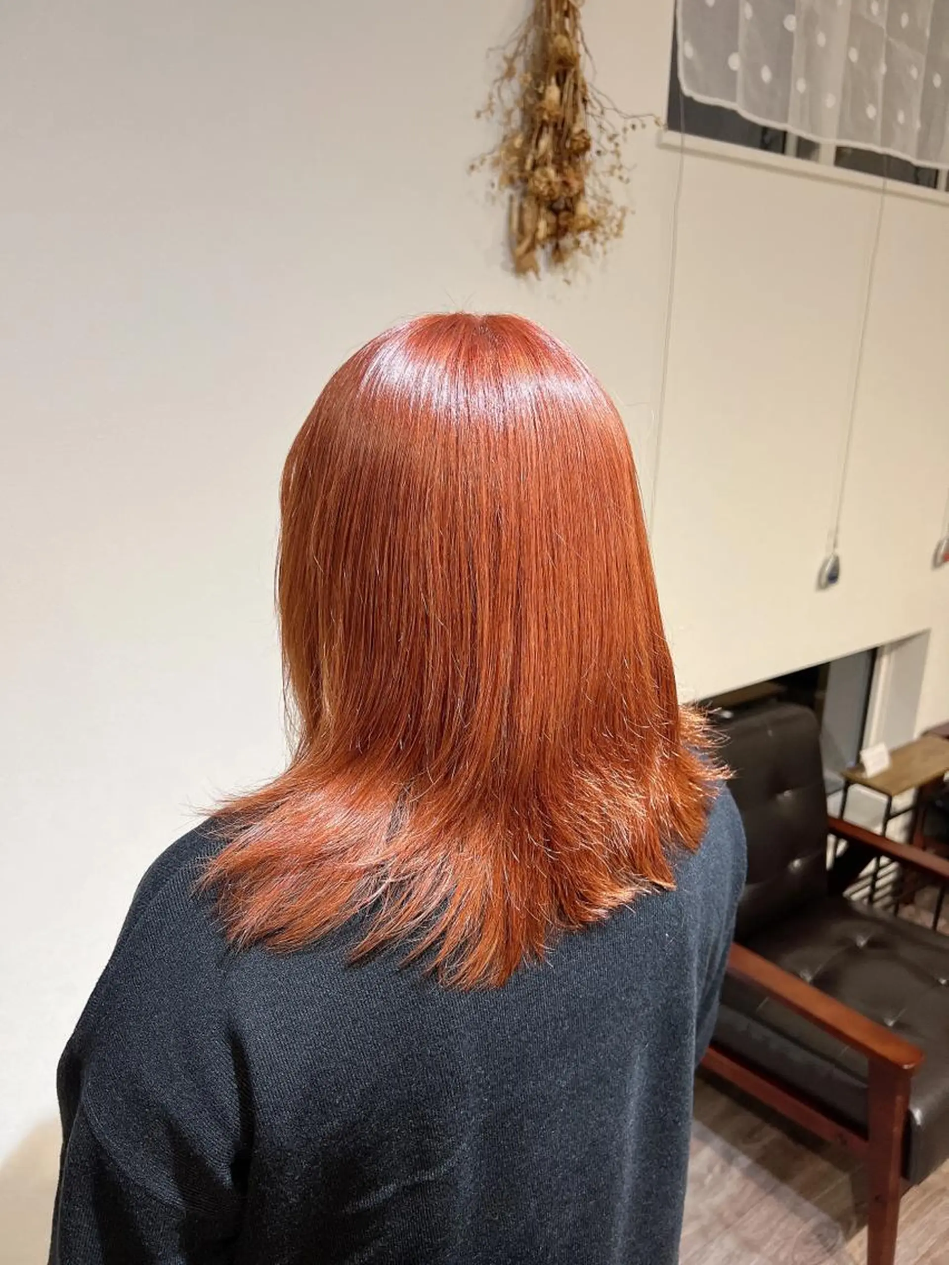 セミロング カラー ブリーチ オレンジ ヘアカラー ...a所属・... aのヘアスタイル